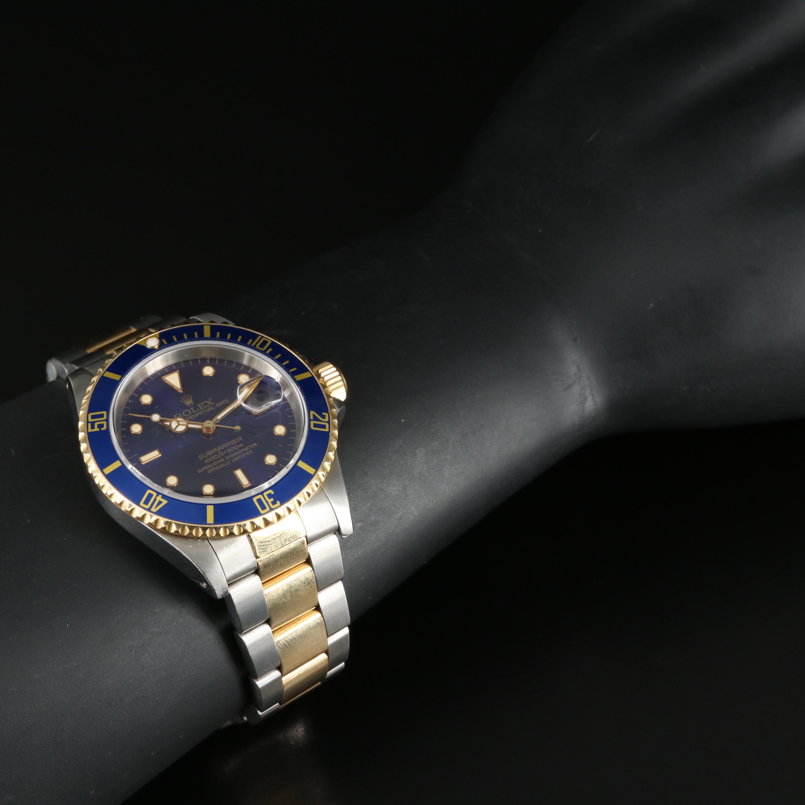 1990 Rolex Submariner Blue Dial Two-Tone Oyster Watch