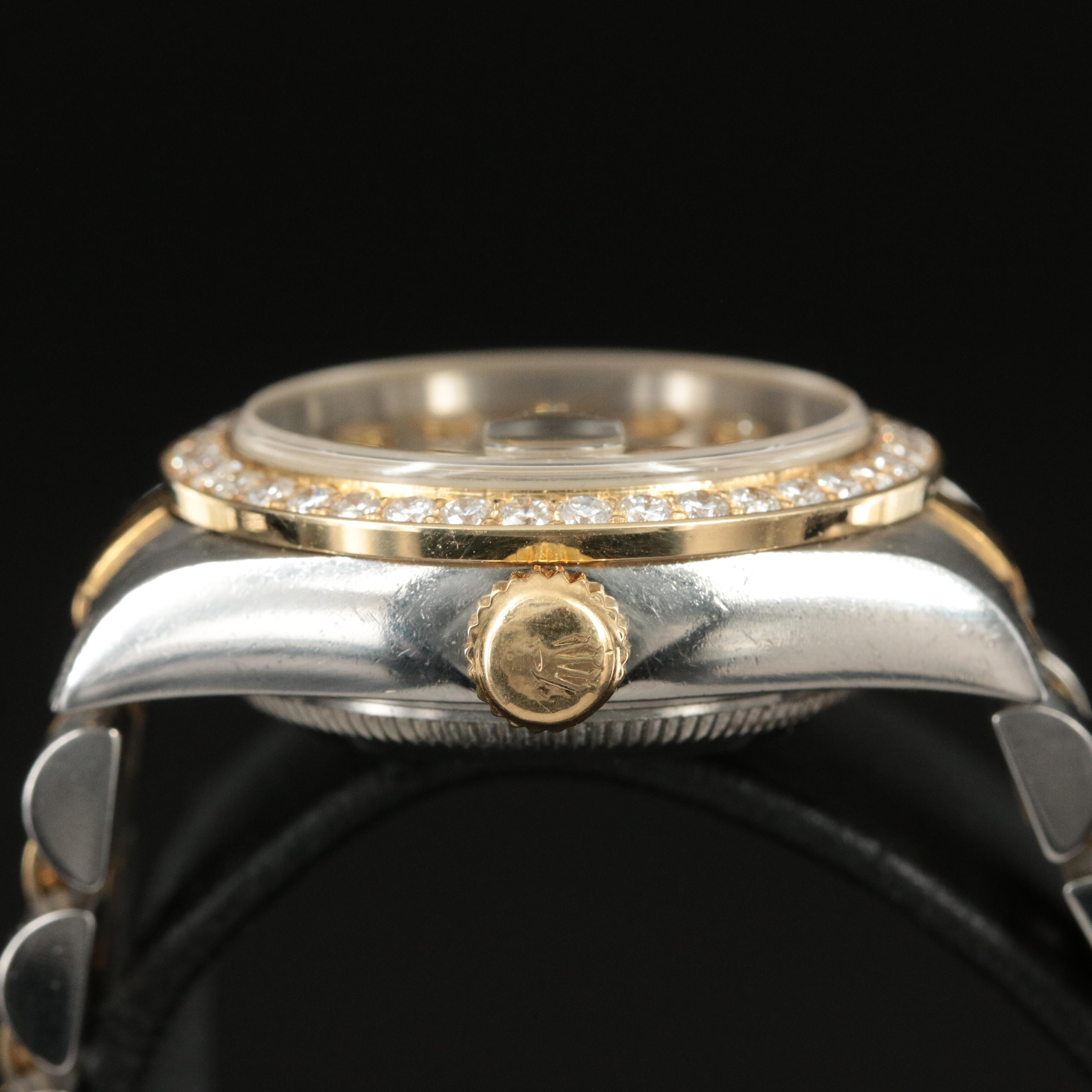 2002 Rolex Custom 1.15 CTW Diamond Dial and Bezel Datejust Watch