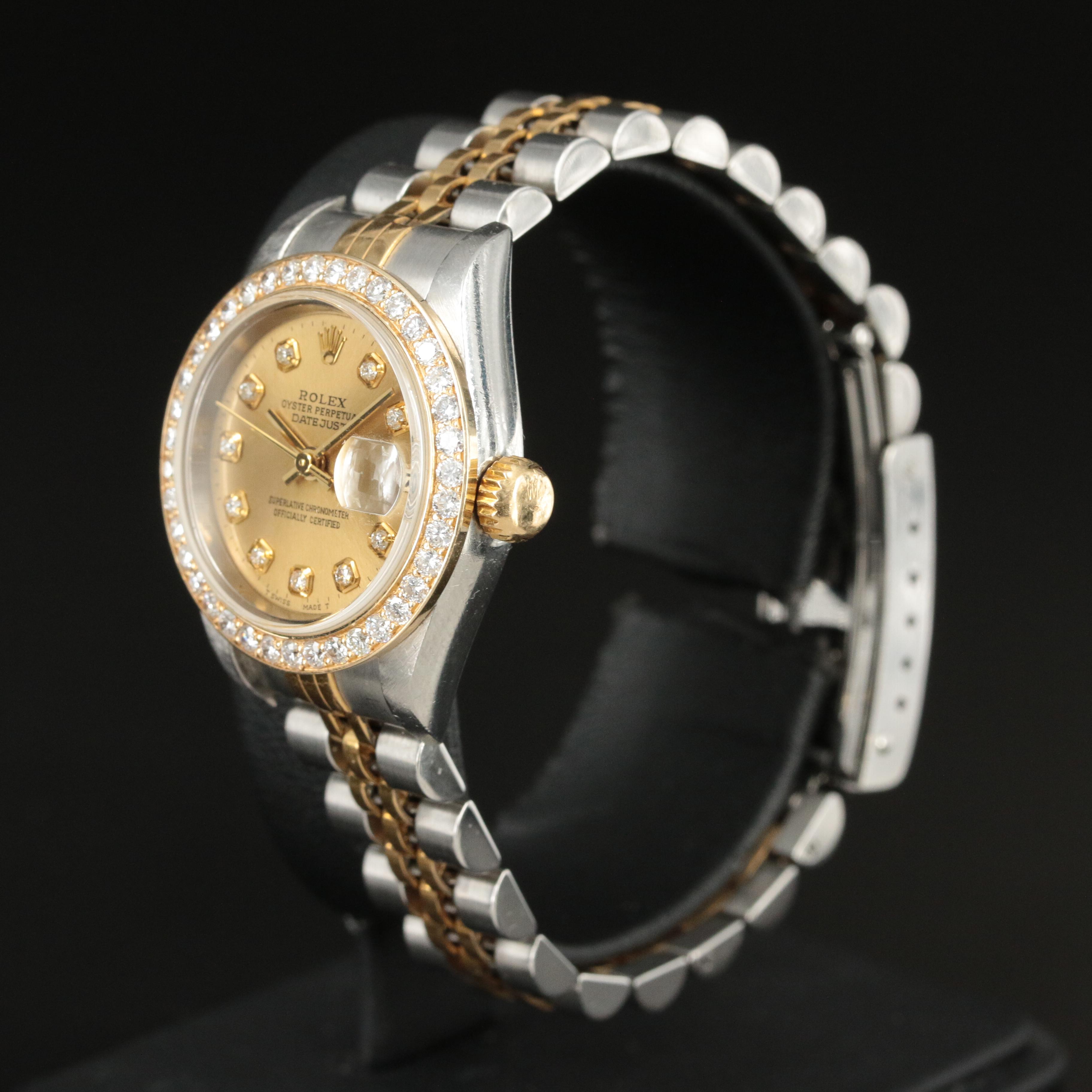 2002 Rolex Custom 1.15 CTW Diamond Dial and Bezel Datejust Watch