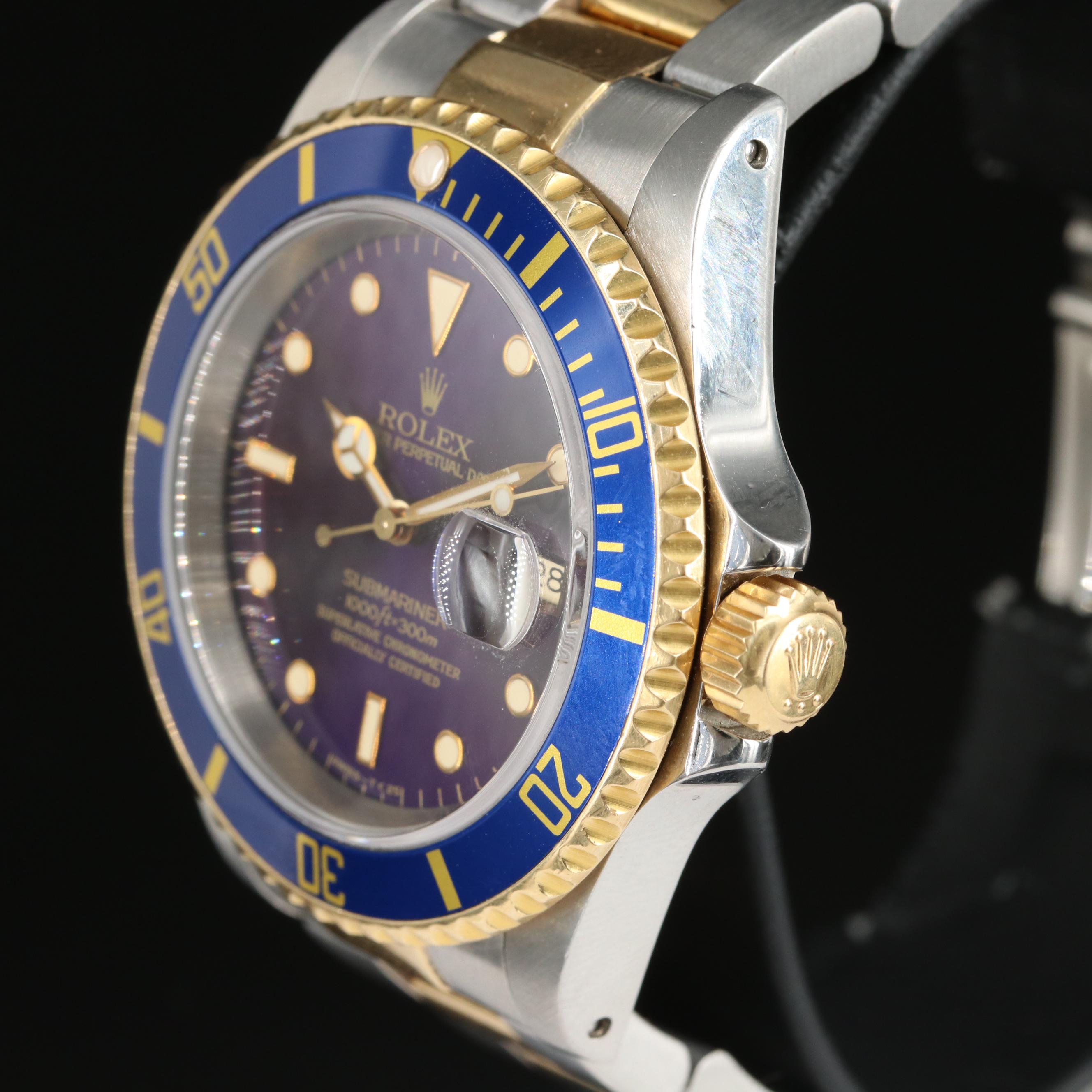 1990 Rolex Submariner Blue Dial Two-Tone Oyster Watch