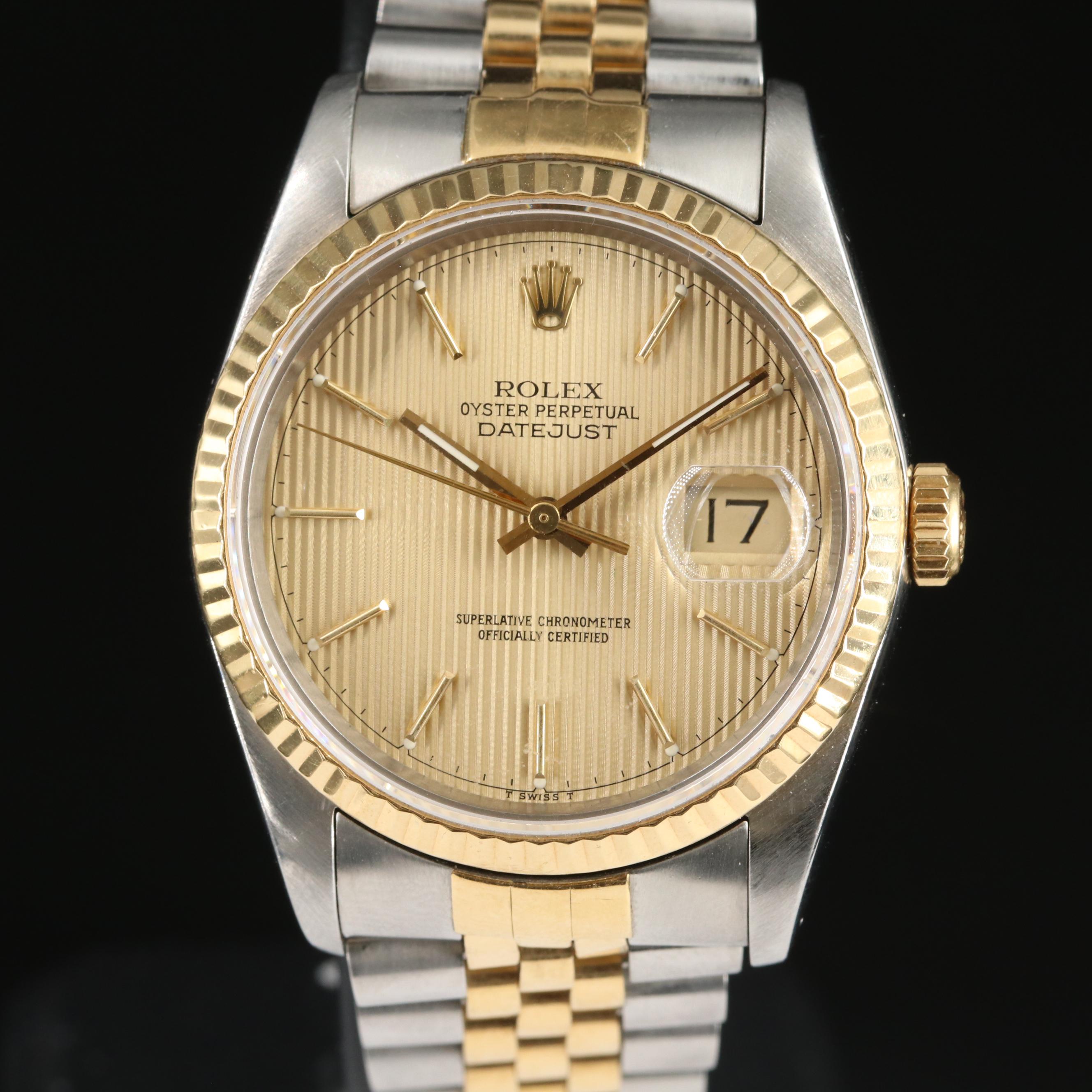 1988 Rolex Tapestry Dial Datejust Watch