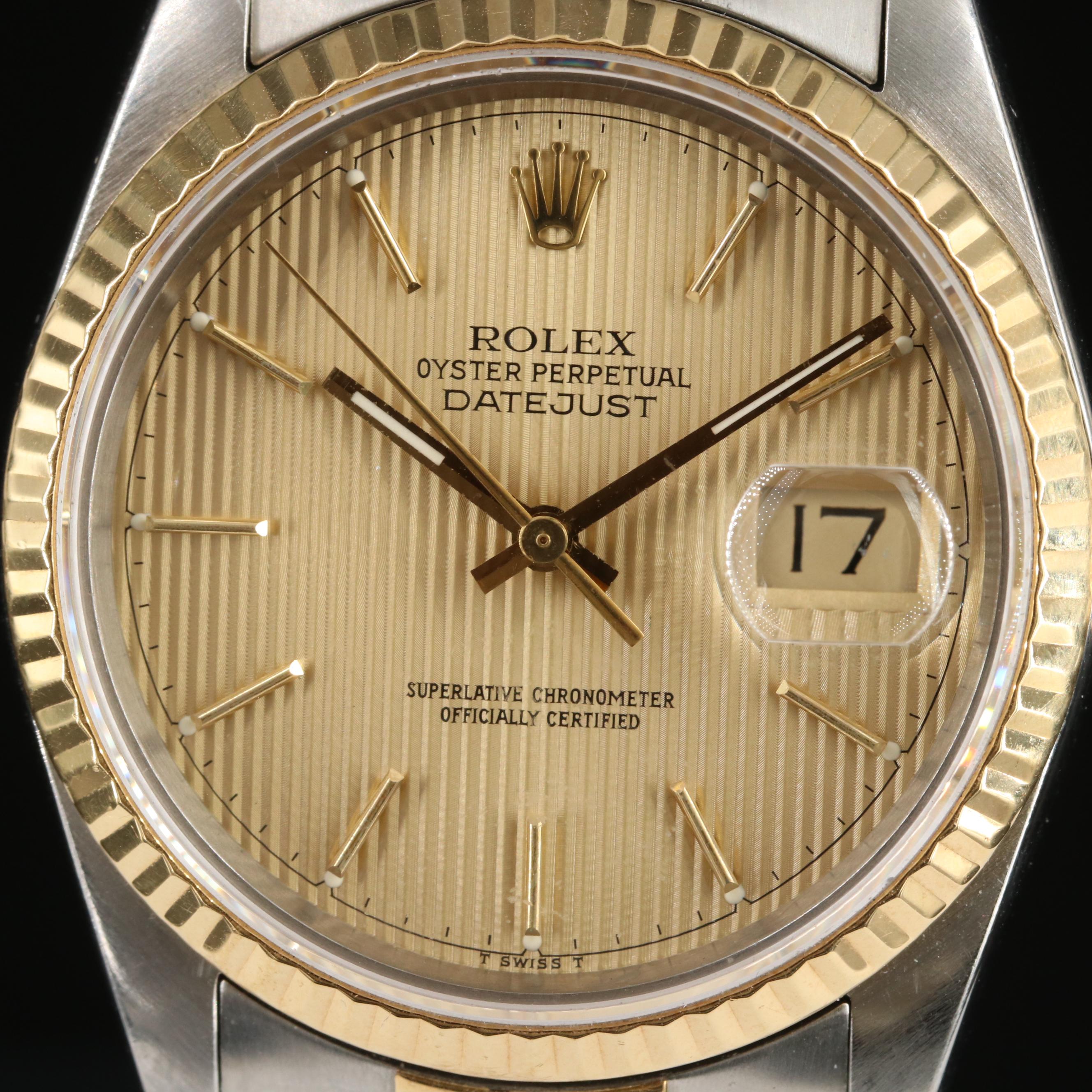 1988 Rolex Tapestry Dial Datejust Watch