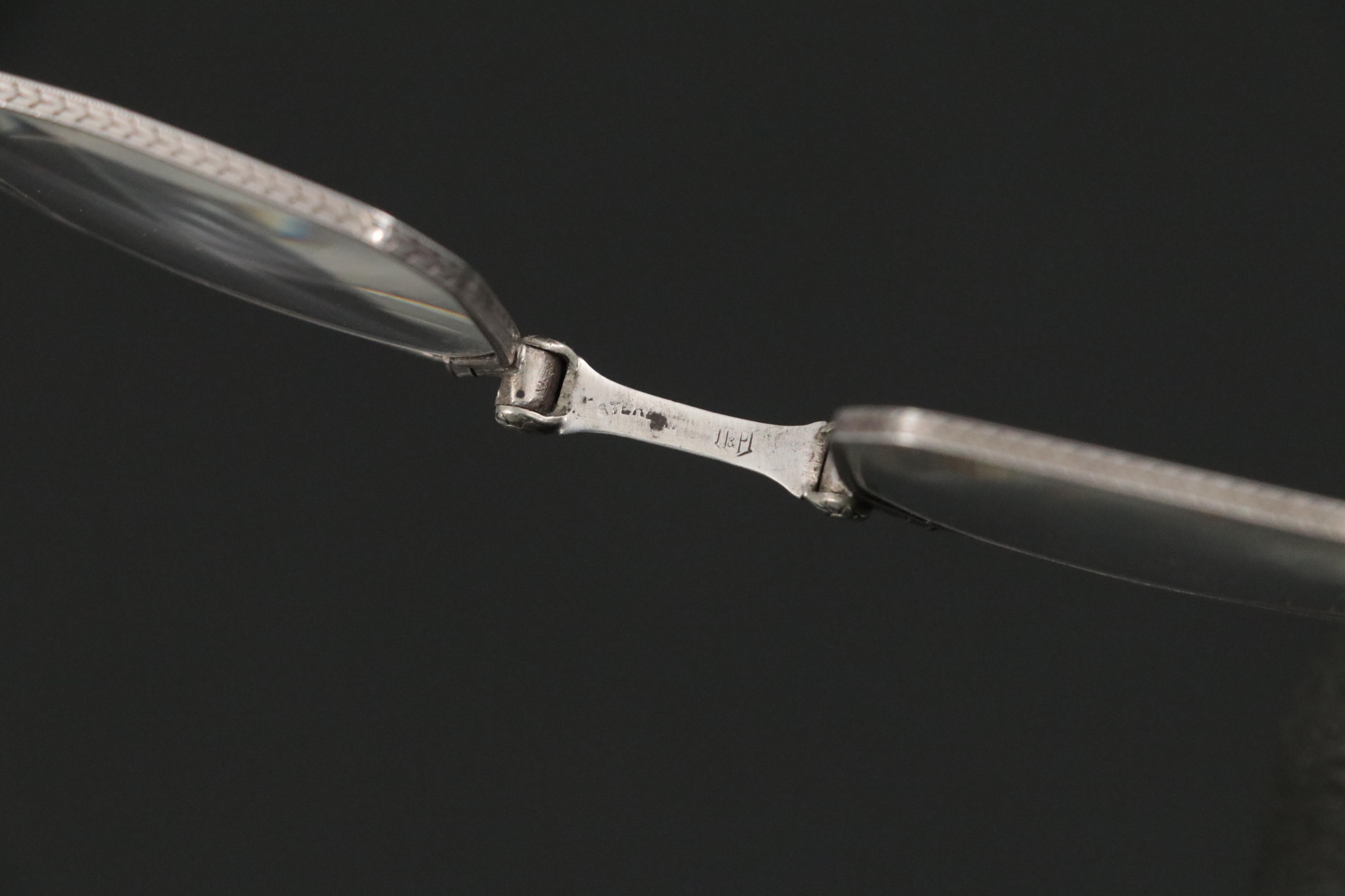 Sterling Silver Pince Nez Glasses on Chain