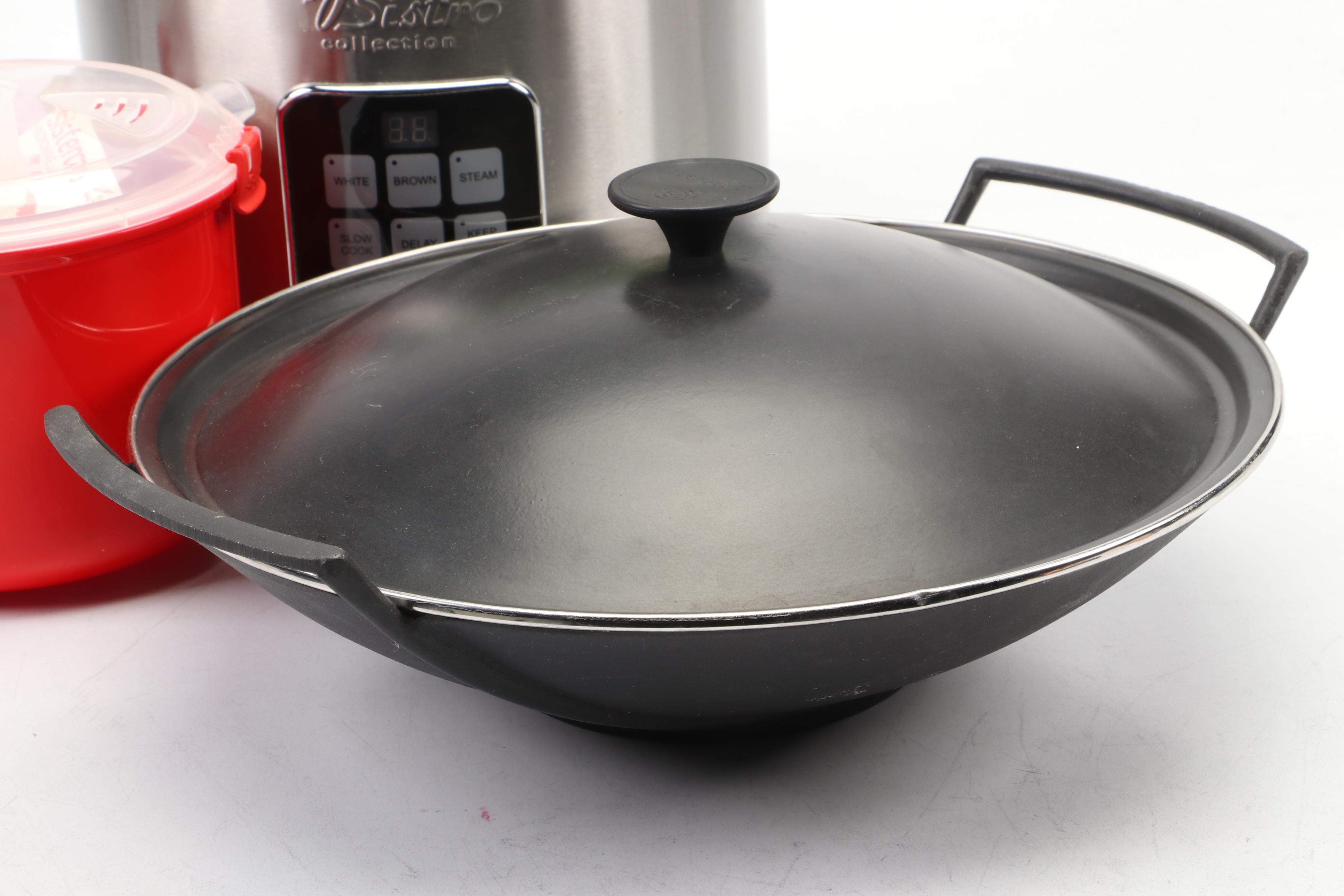 Wolfgang Puck Bistro Collection Rice Cooker with Sistema Rice Steamer and More