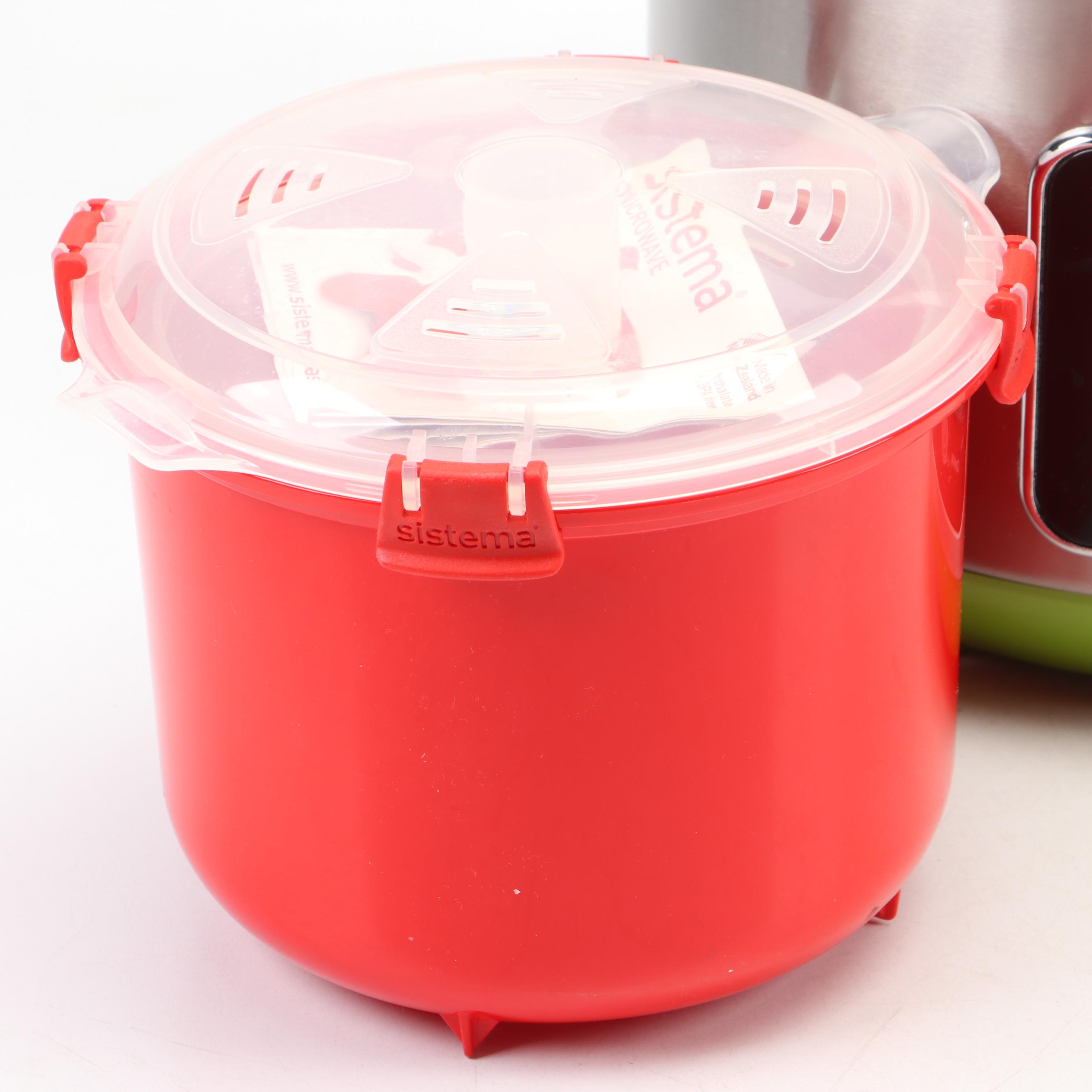 Wolfgang Puck Bistro Collection Rice Cooker with Sistema Rice Steamer