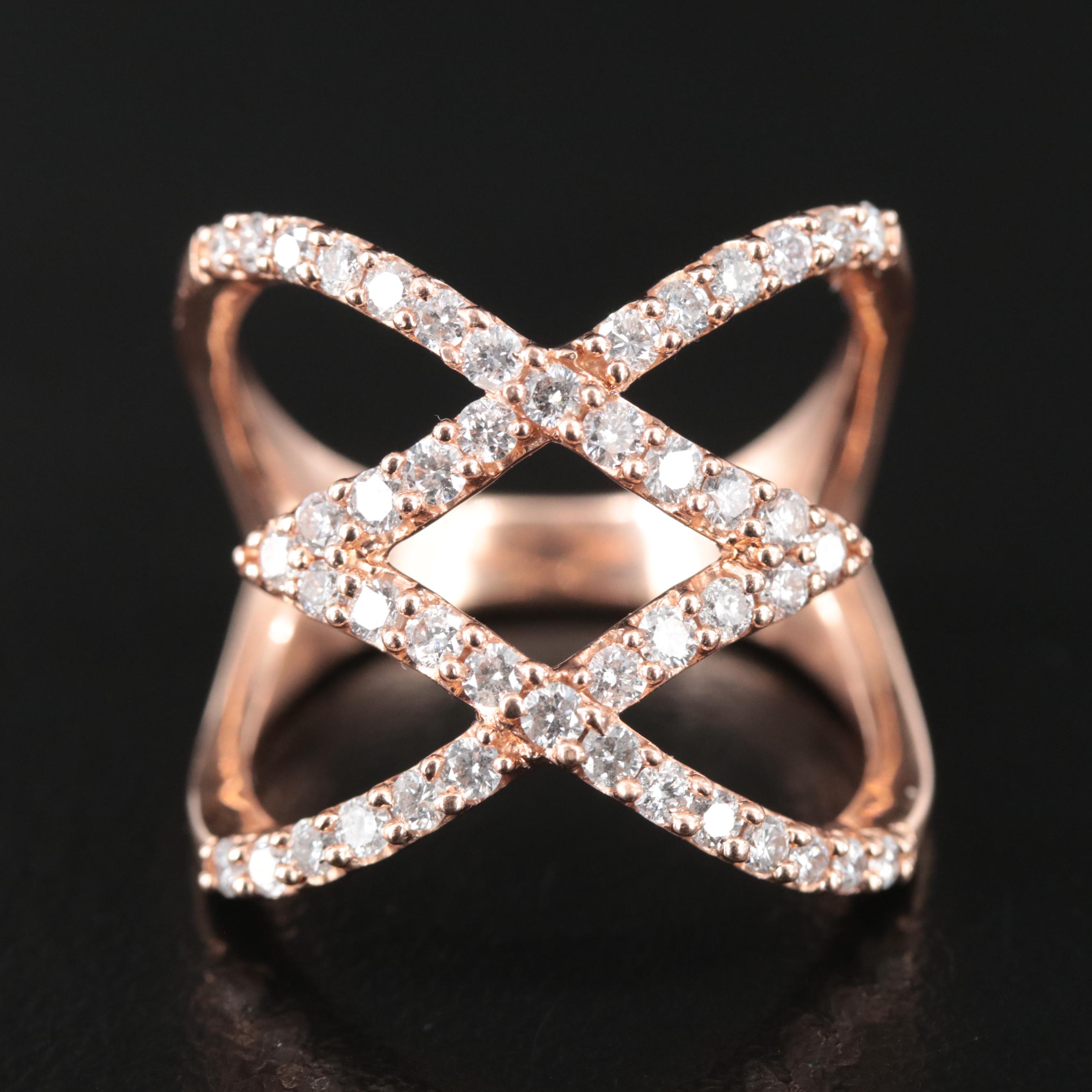10K Rose Gold Diamond Ring