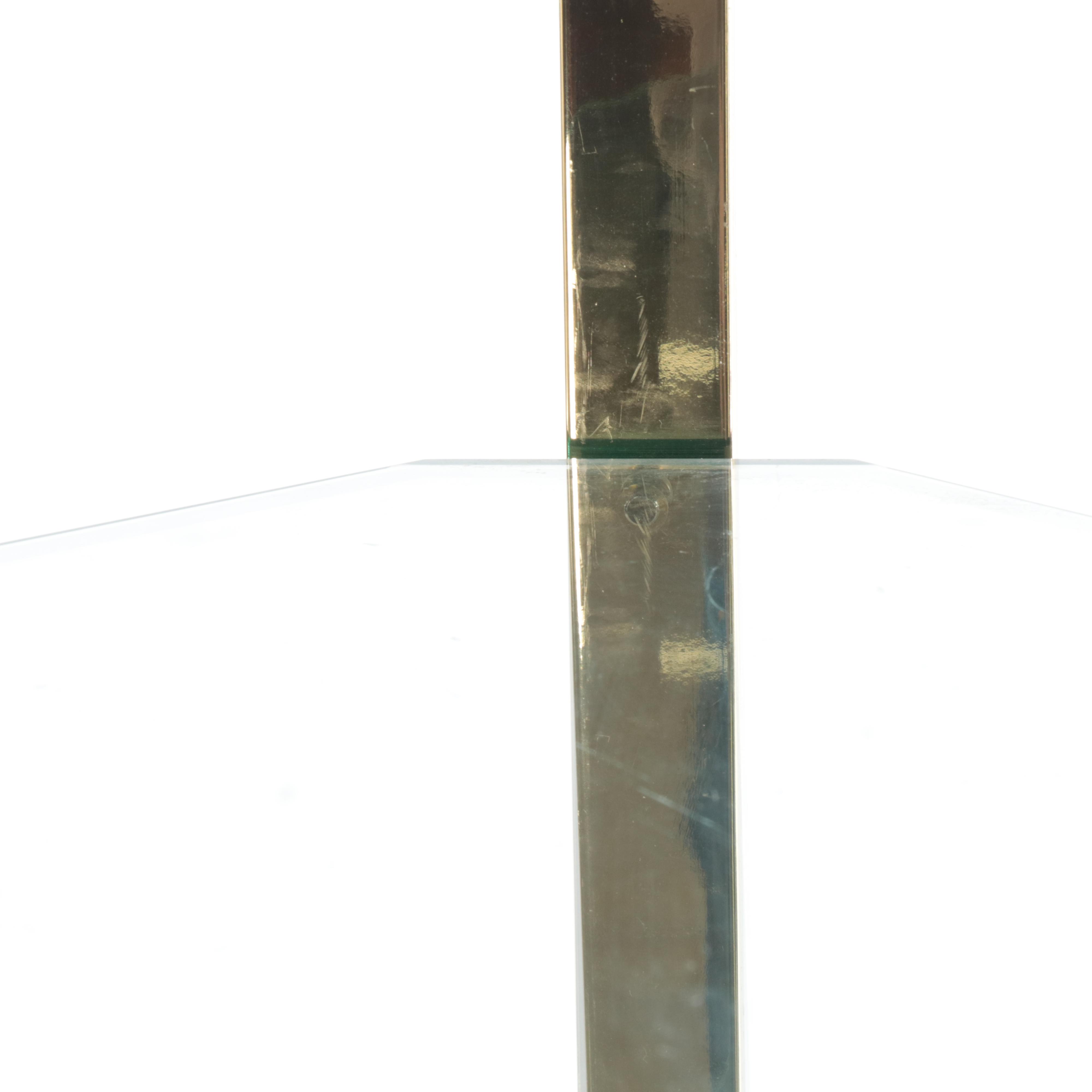 Hollywood Regency Style Brass-Patinated Metal and Glass Five-Tier Étagère