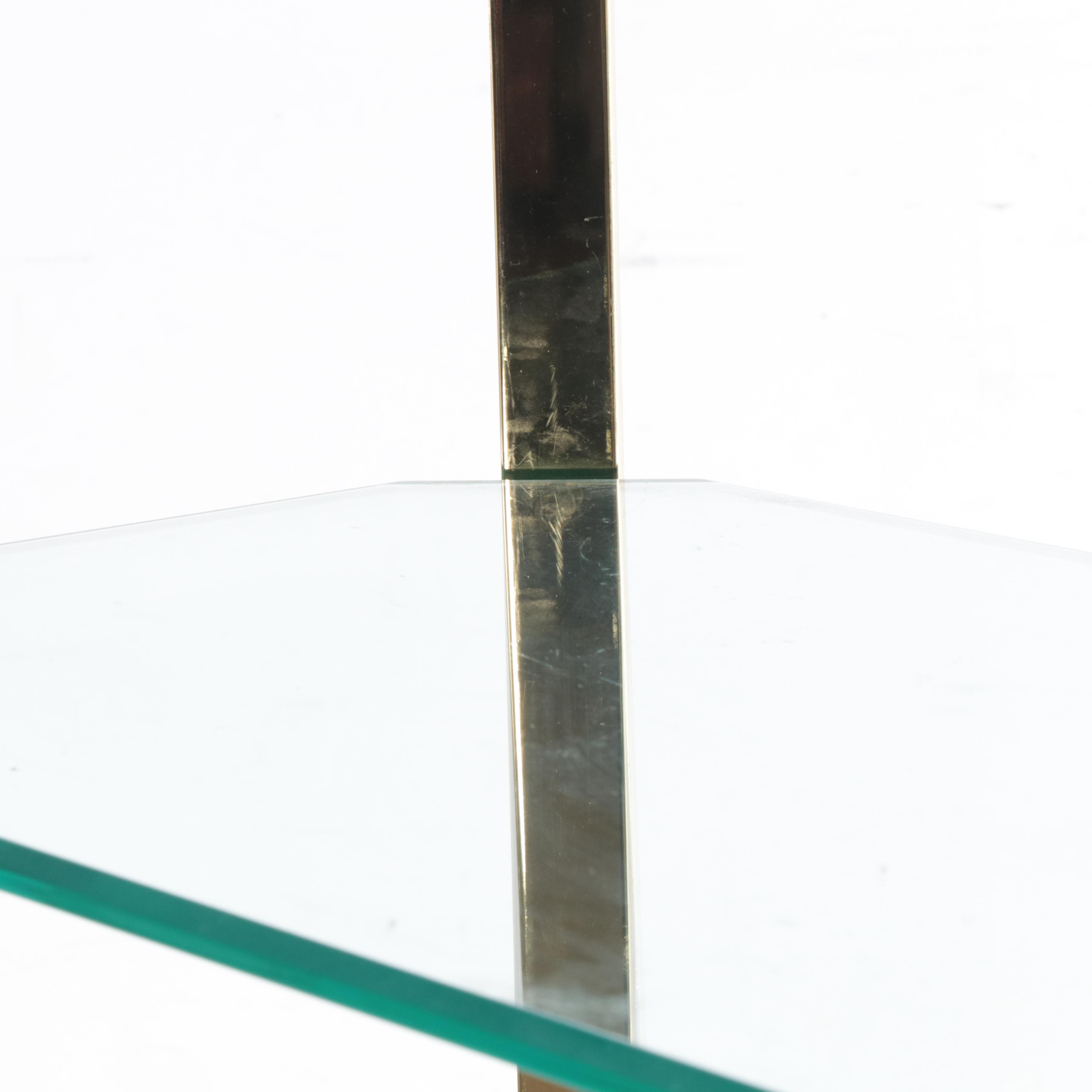 Hollywood Regency Style Brass-Patinated Metal and Glass Five-Tier Étagère