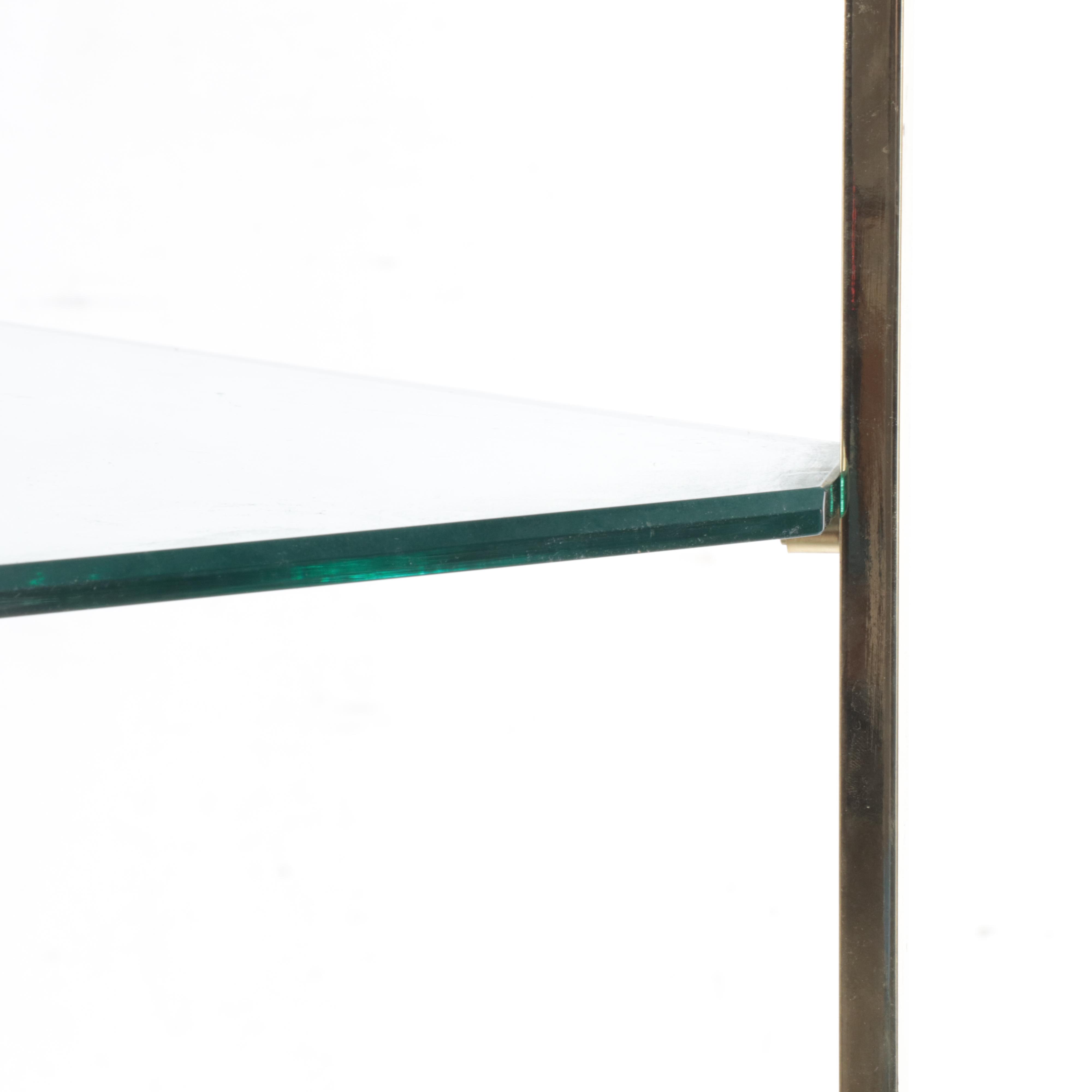 Hollywood Regency Style Brass-Patinated Metal and Glass Five-Tier Étagère