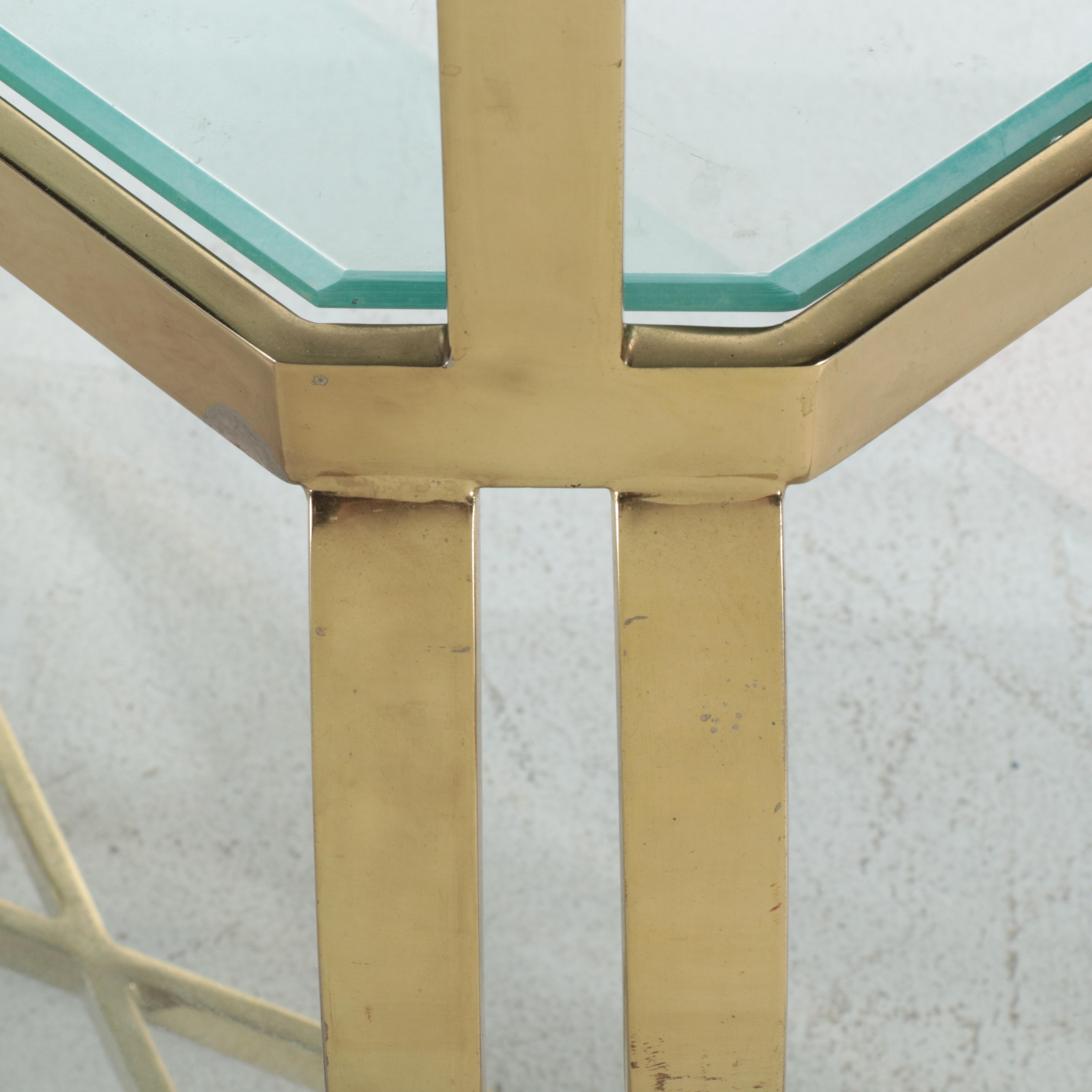 Hollywood Regency Style Brass-Patinated Metal and Glass Five-Tier Étagère