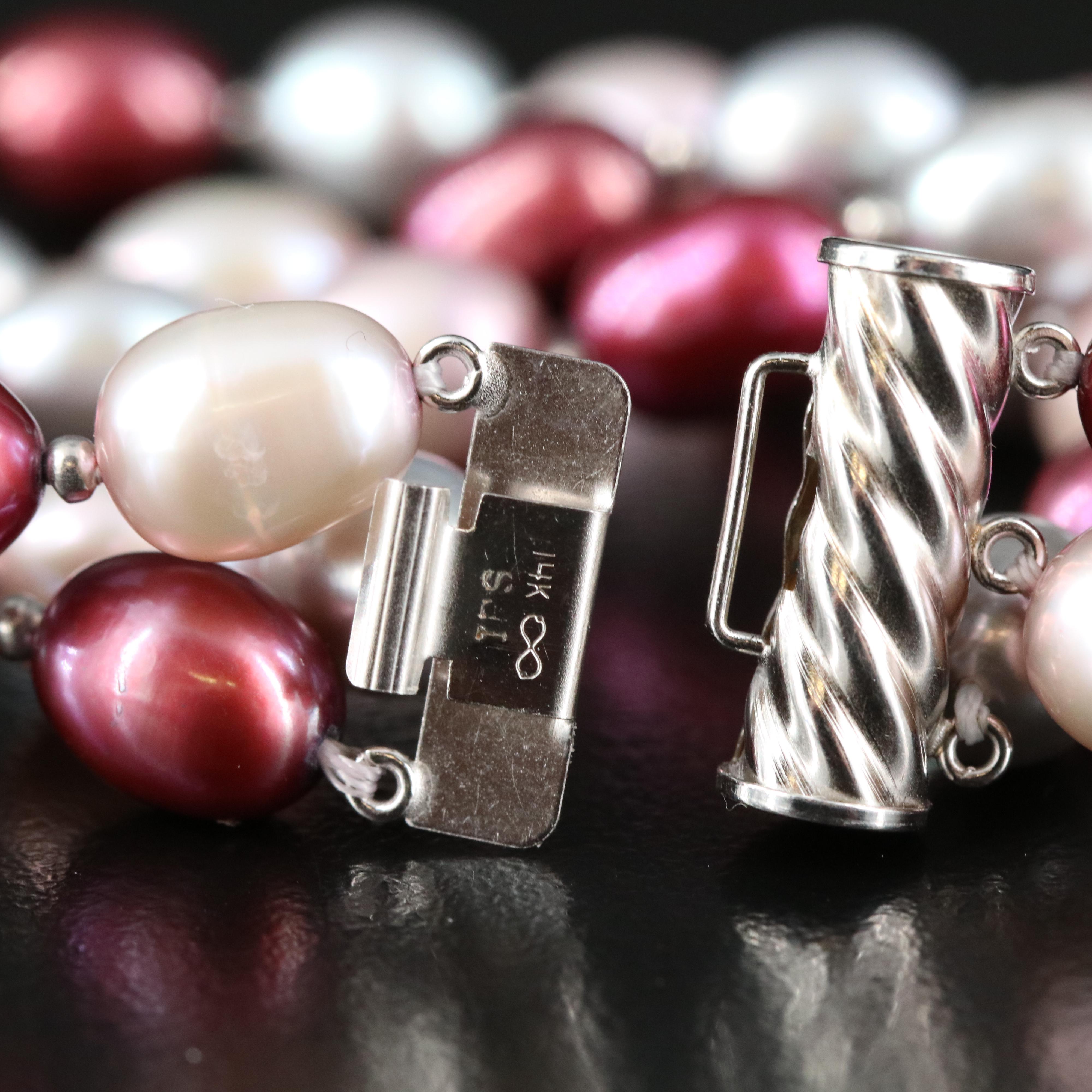 14K Pearl Triple Strand Bracelet