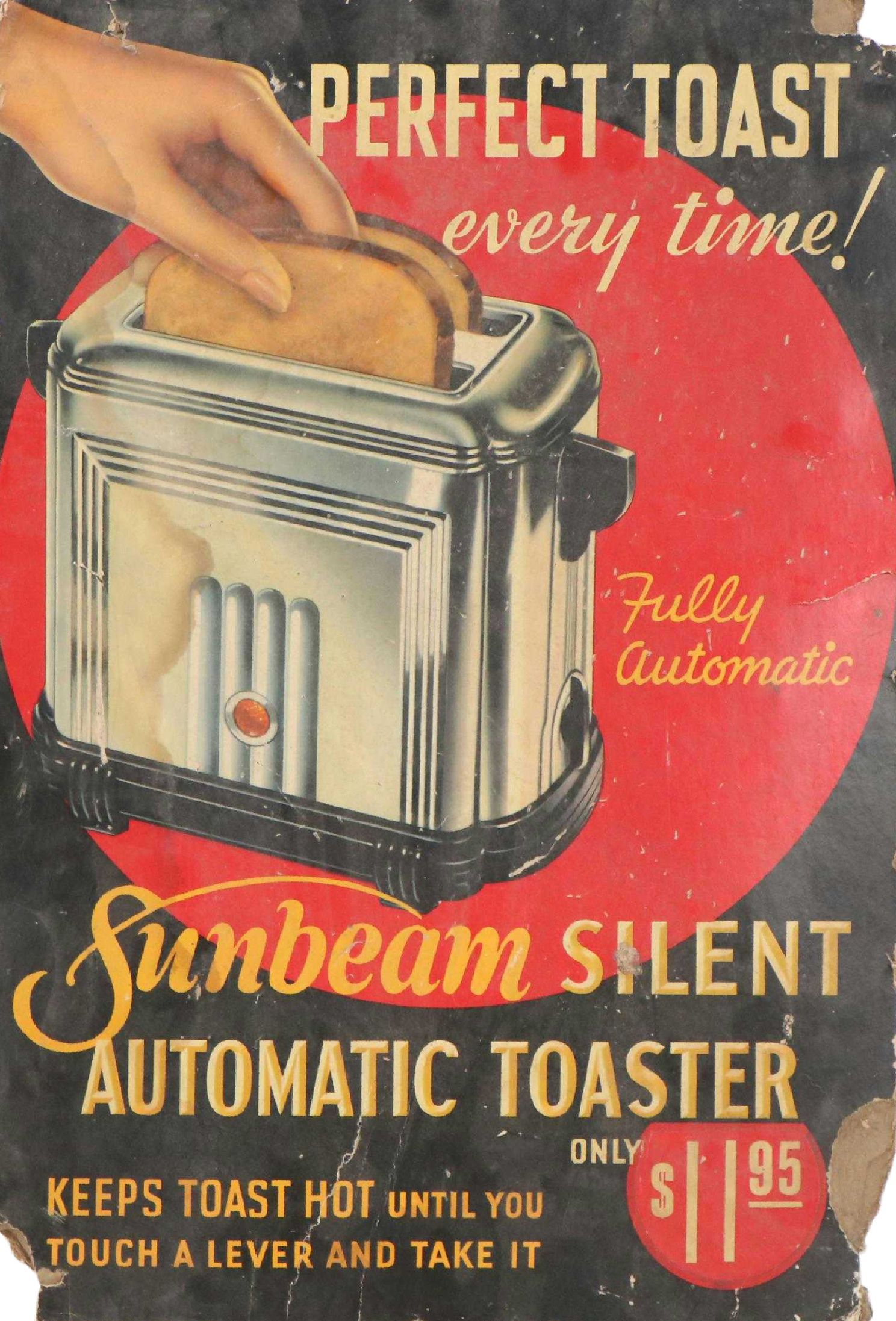 Sunbeam Advertisement Offset Lithograph Poster for Toaster, Mid 20th Century