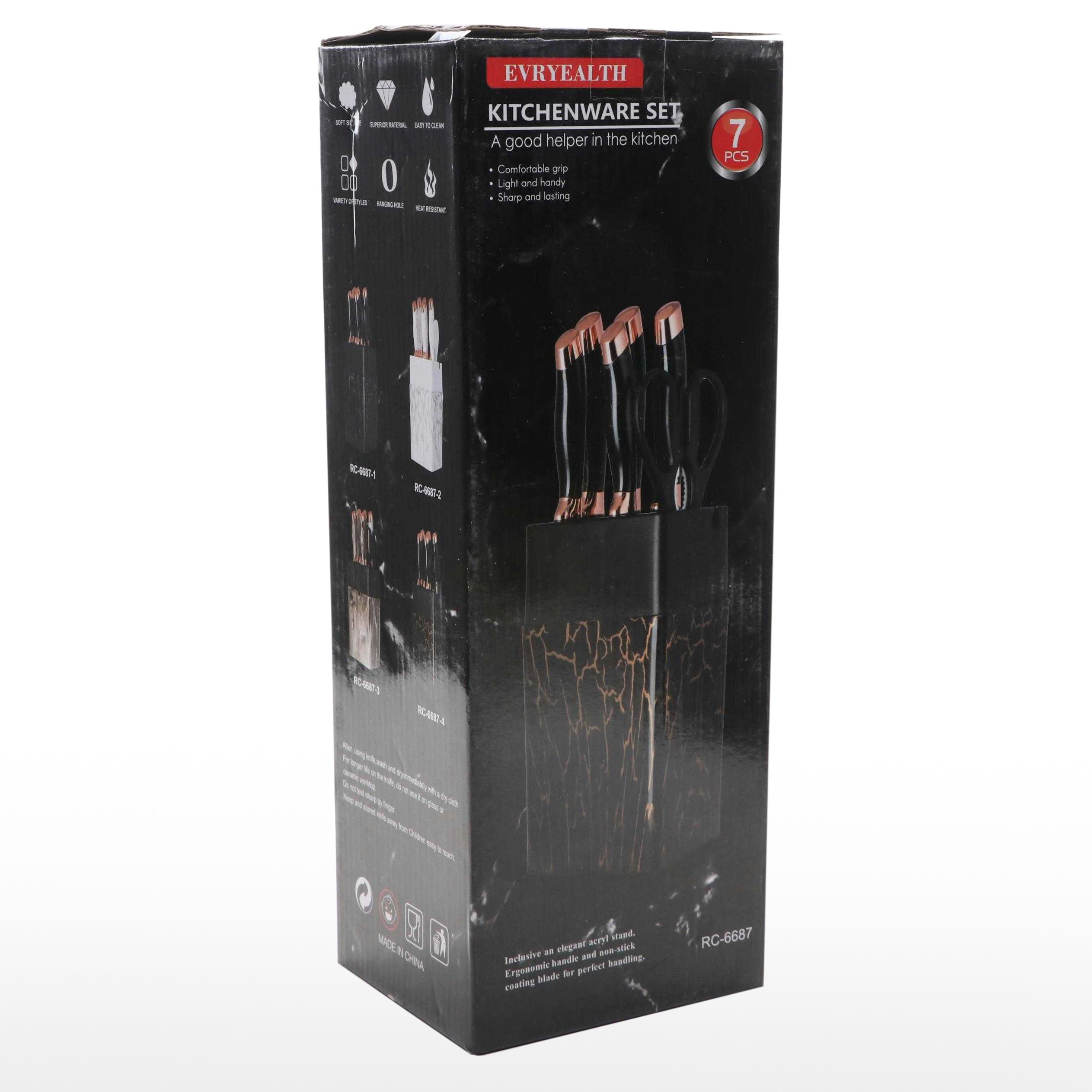 Evryealth Kitchen Knife Set with Cutlery Block