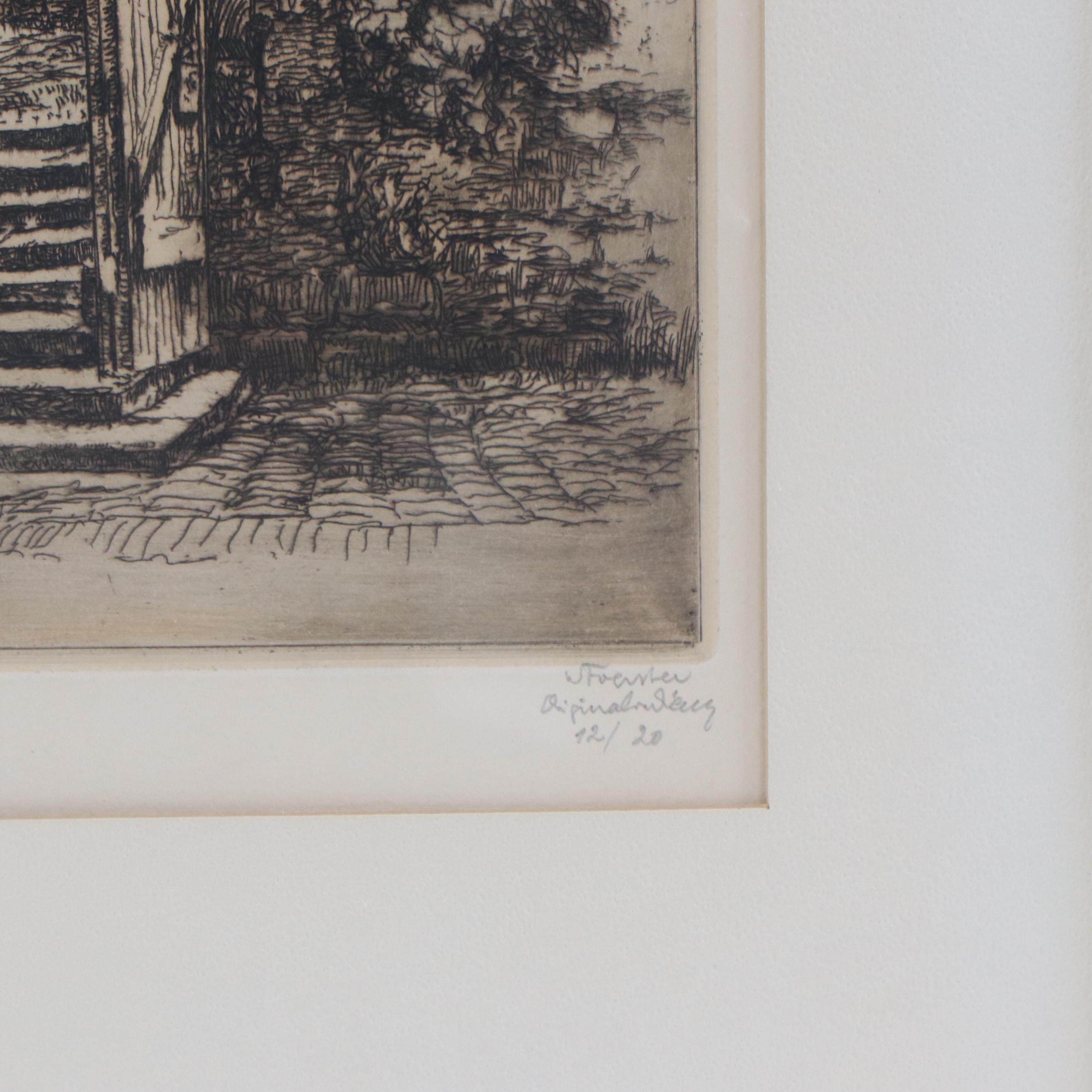 Willi Foerster Hand-Colored Etching "Rothenburg o.T., Mesnerhaus"