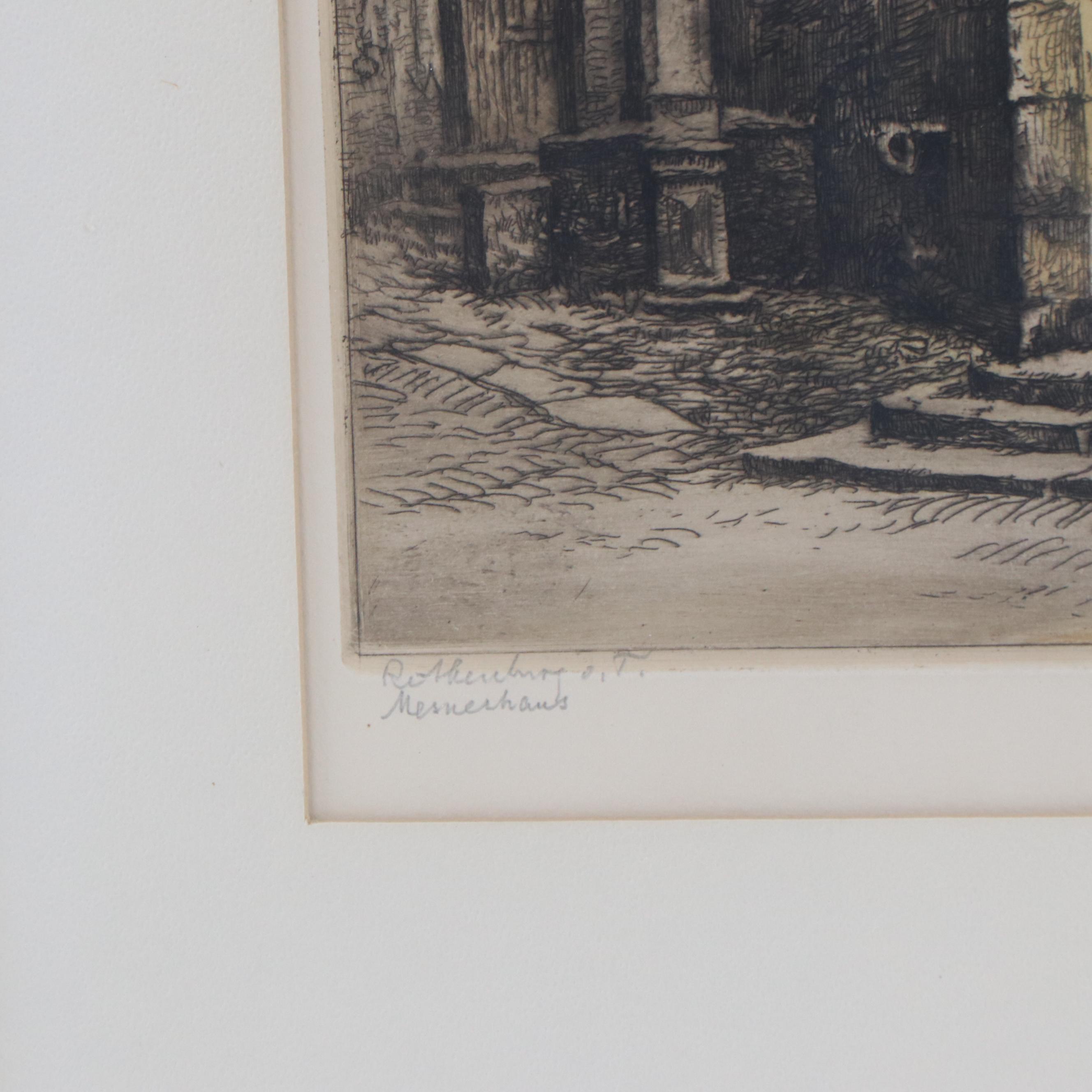 Willi Foerster Hand-Colored Etching "Rothenburg o.T., Mesnerhaus"