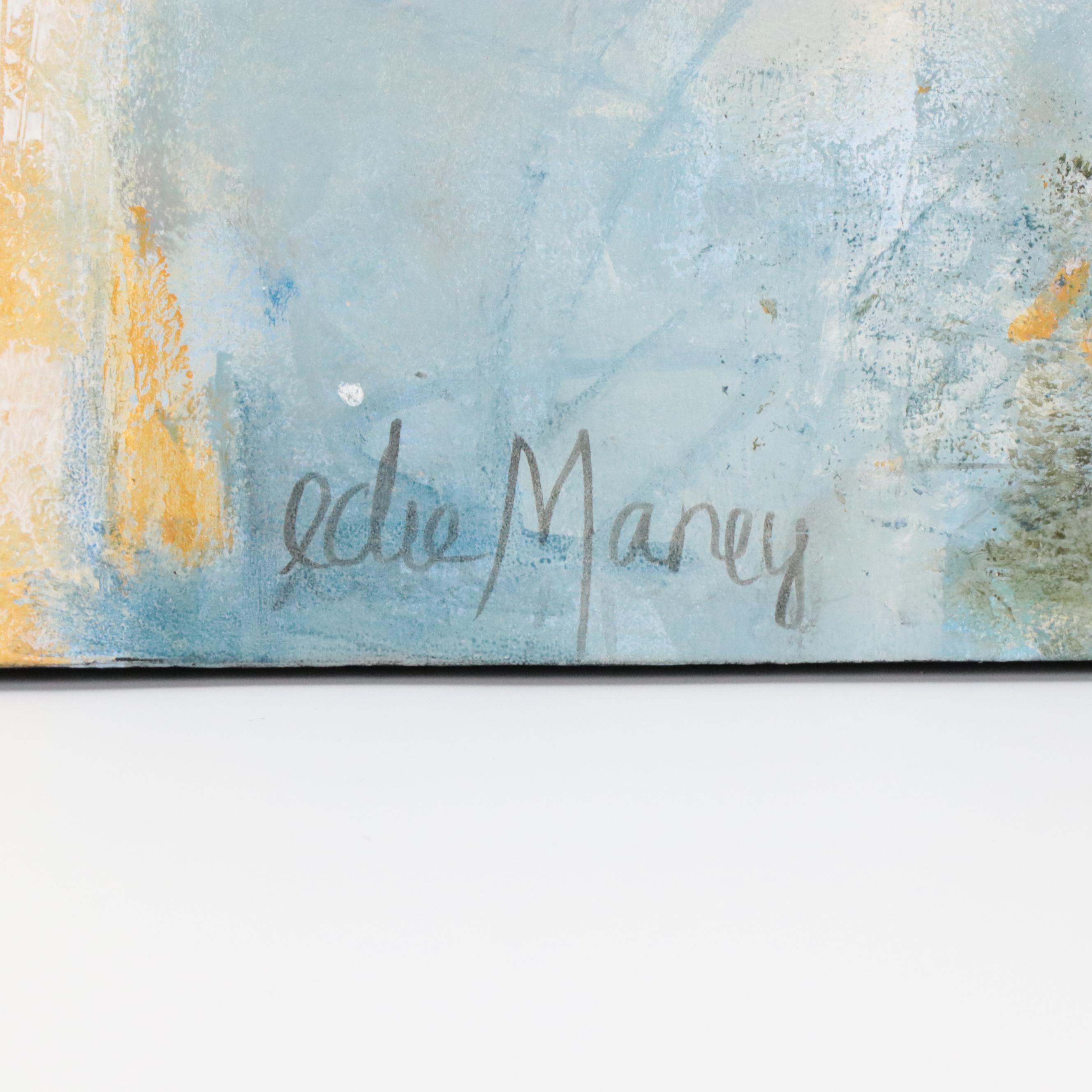 Edie Maney Abstract Acrylic Painting "Chardonnay Moon"