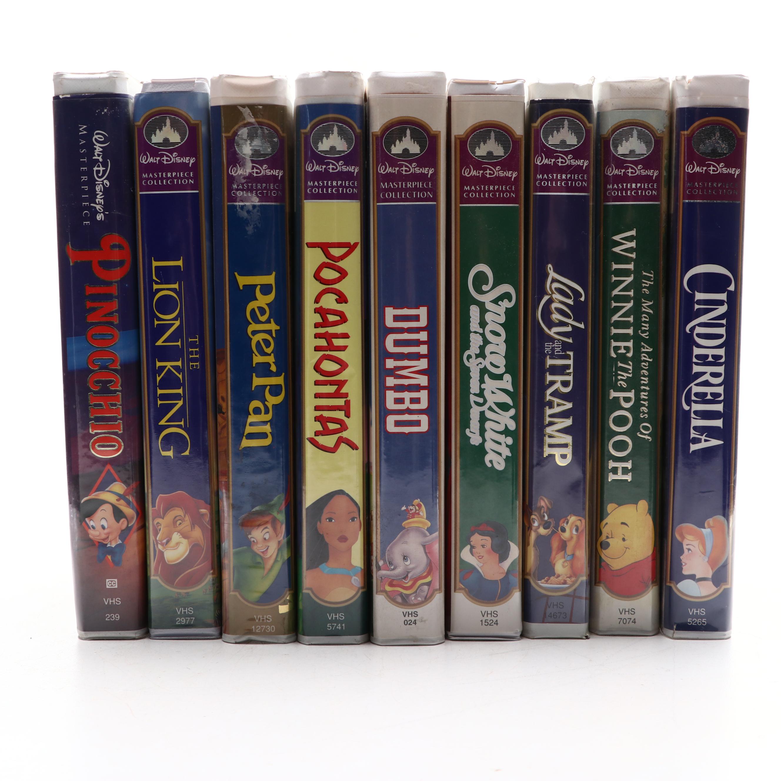 Walt Disney "Pinnochio" with More Walt Disney Masterpiece Collection VHS Tapes