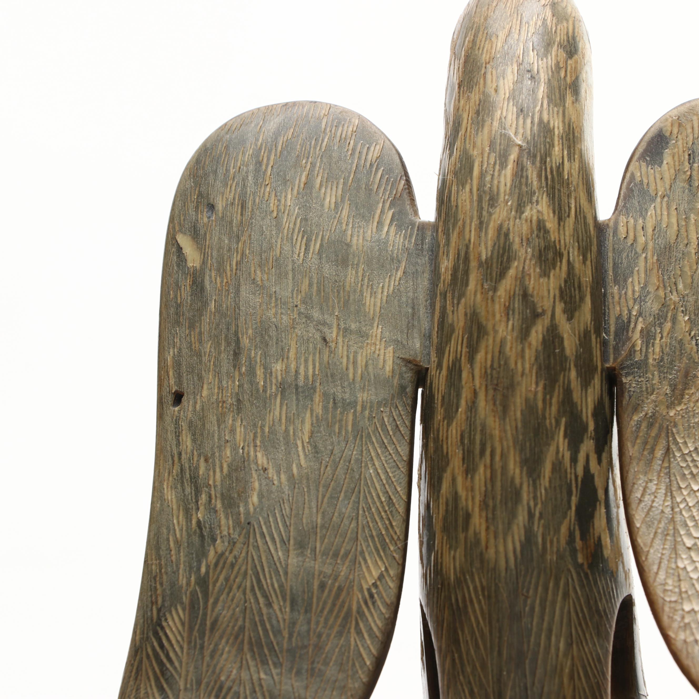 Hand-Carved Horn Eagle Figure, 1945