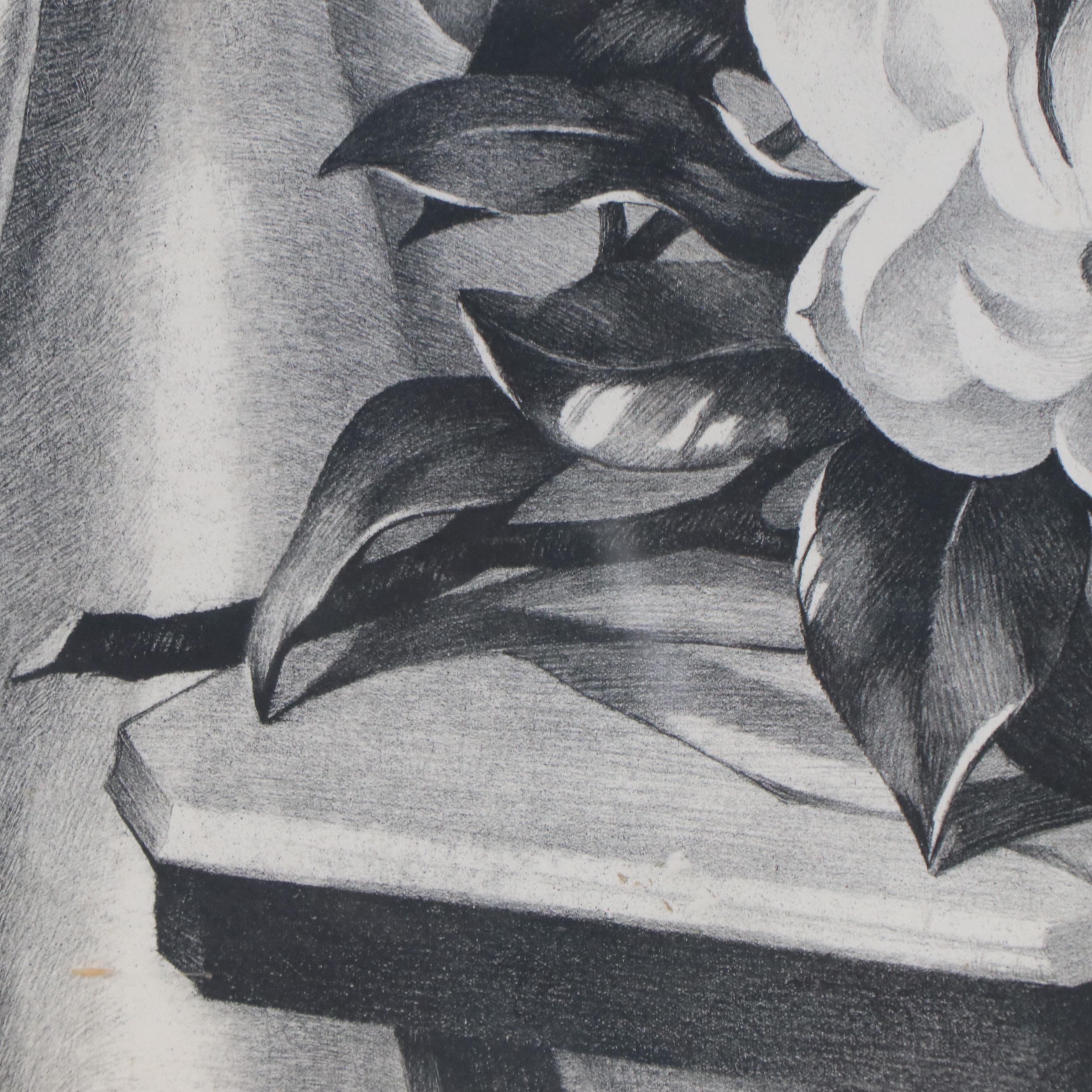 E. Sophonisba Hergesheimer Lithograph "A Southern Magnolia"