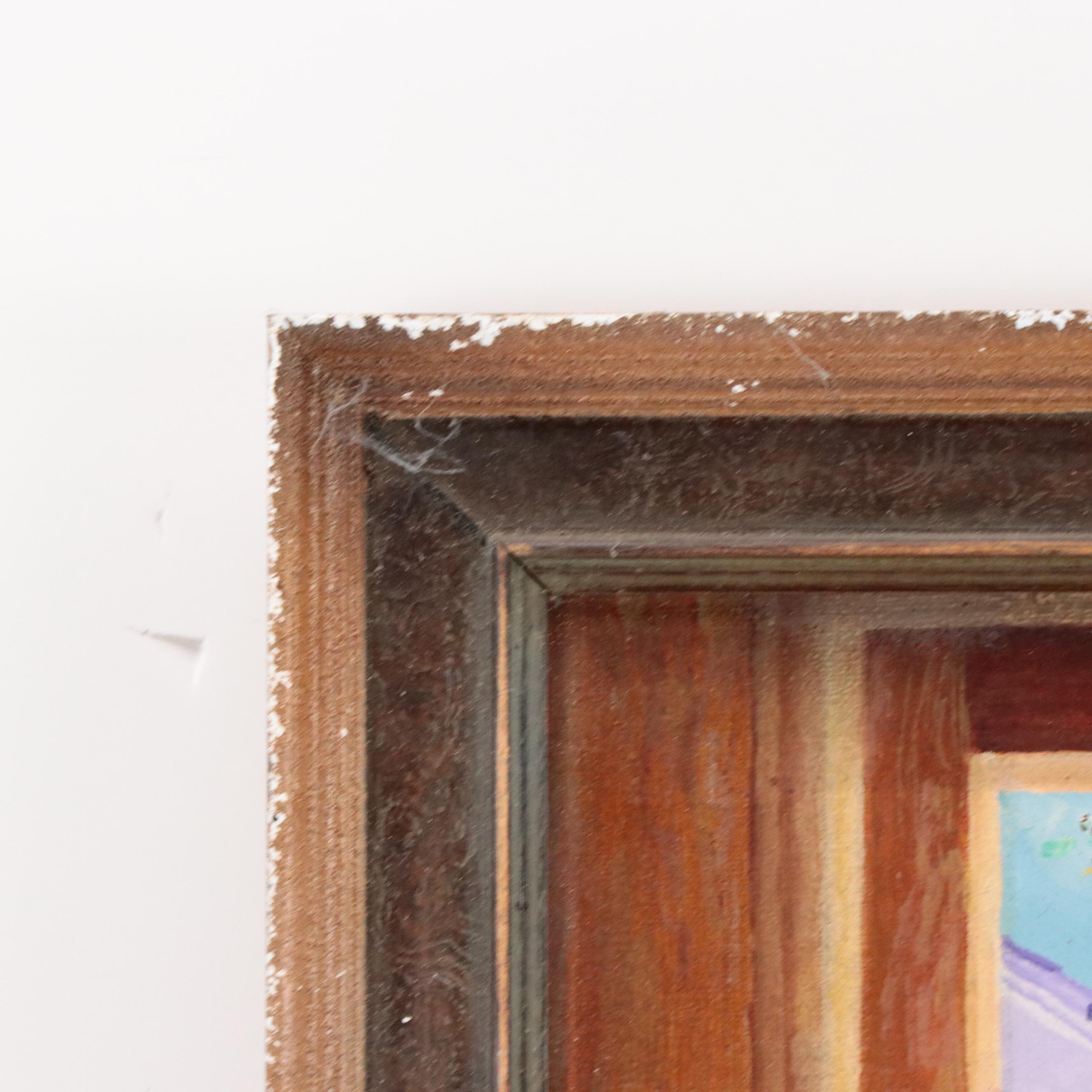 Oil Painting of Window View of Landscape