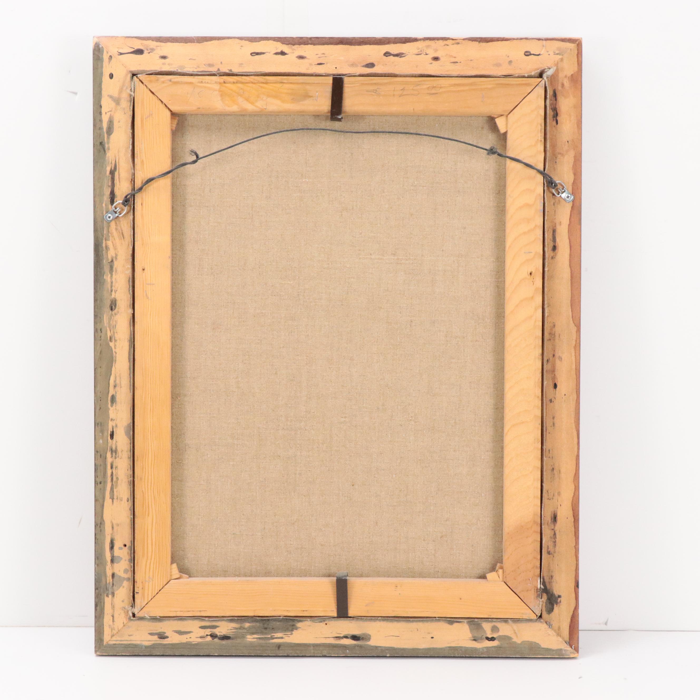 Oil Painting of Window View of Landscape