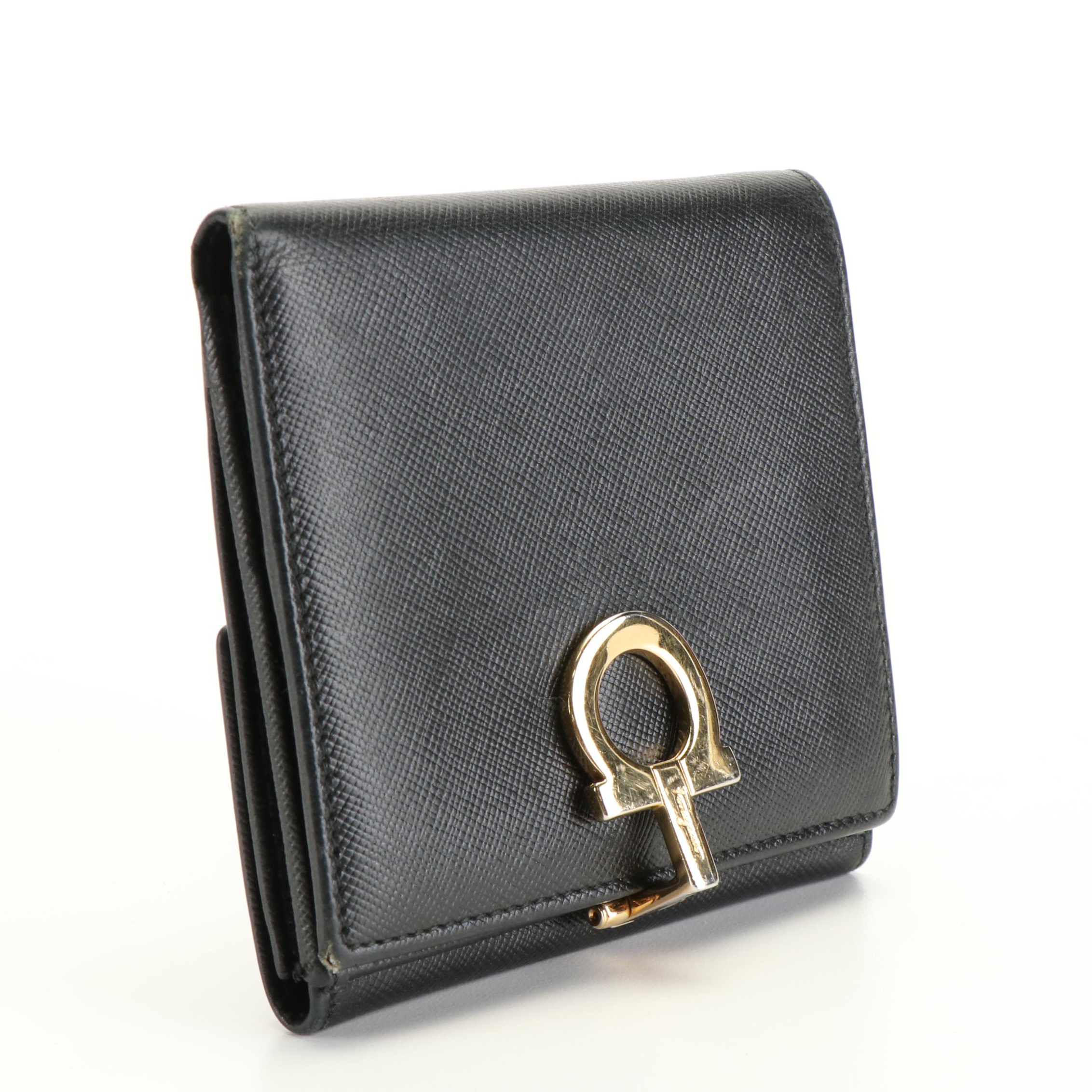 Ferragamo Black The Gancini bifold Wallet main image 0