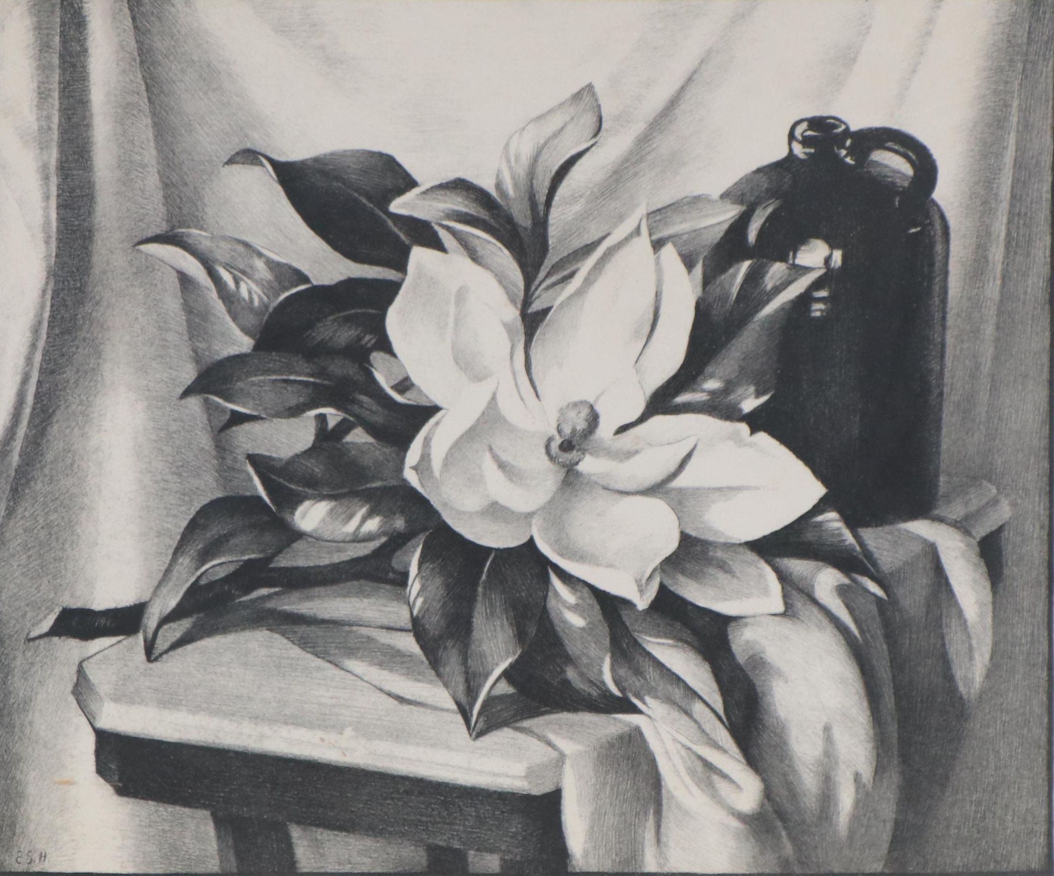 E. Sophonisba Hergesheimer Lithograph "A Southern Magnolia"