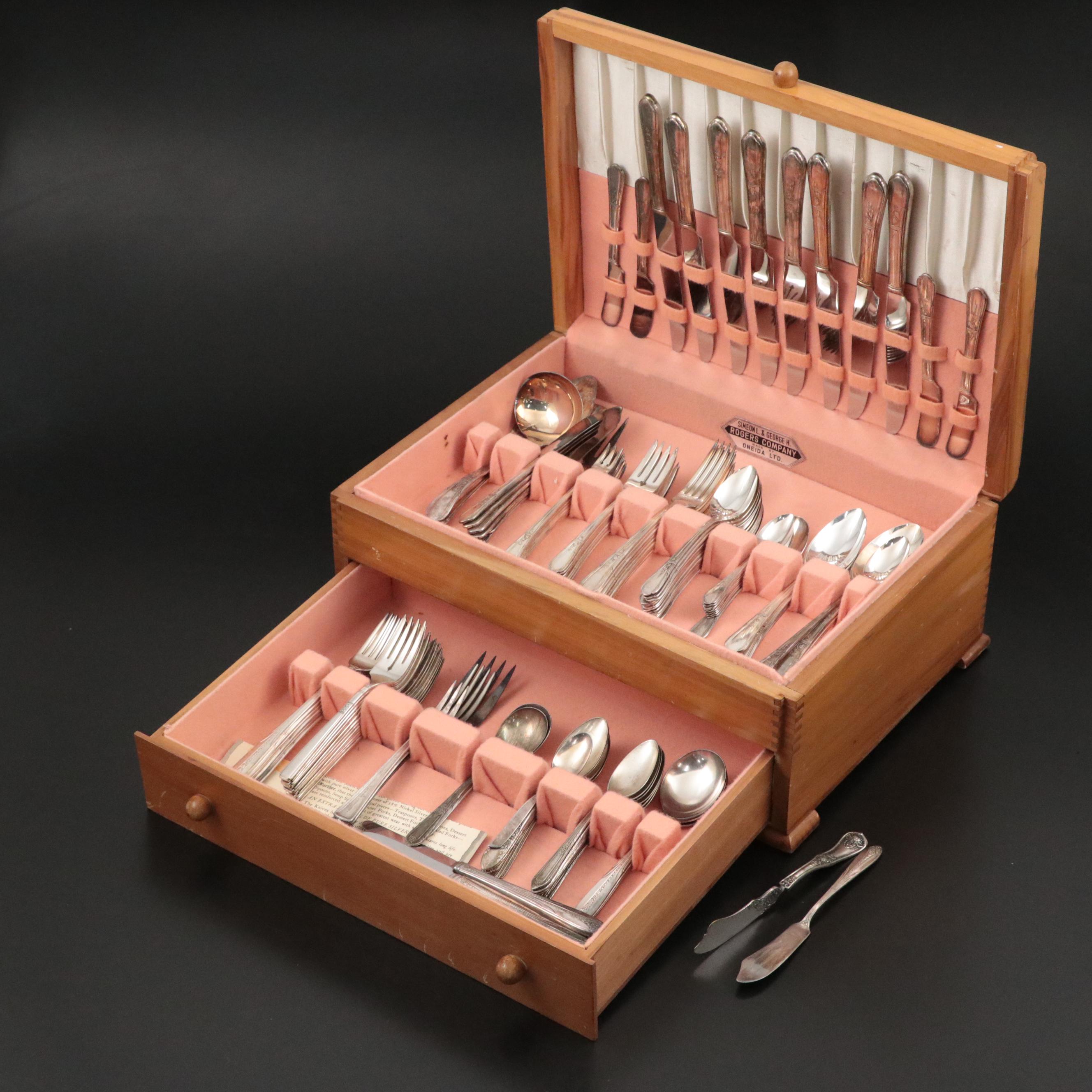 Simeon L. & George H. Rogers Company Silver Plate Dinner Forks and More