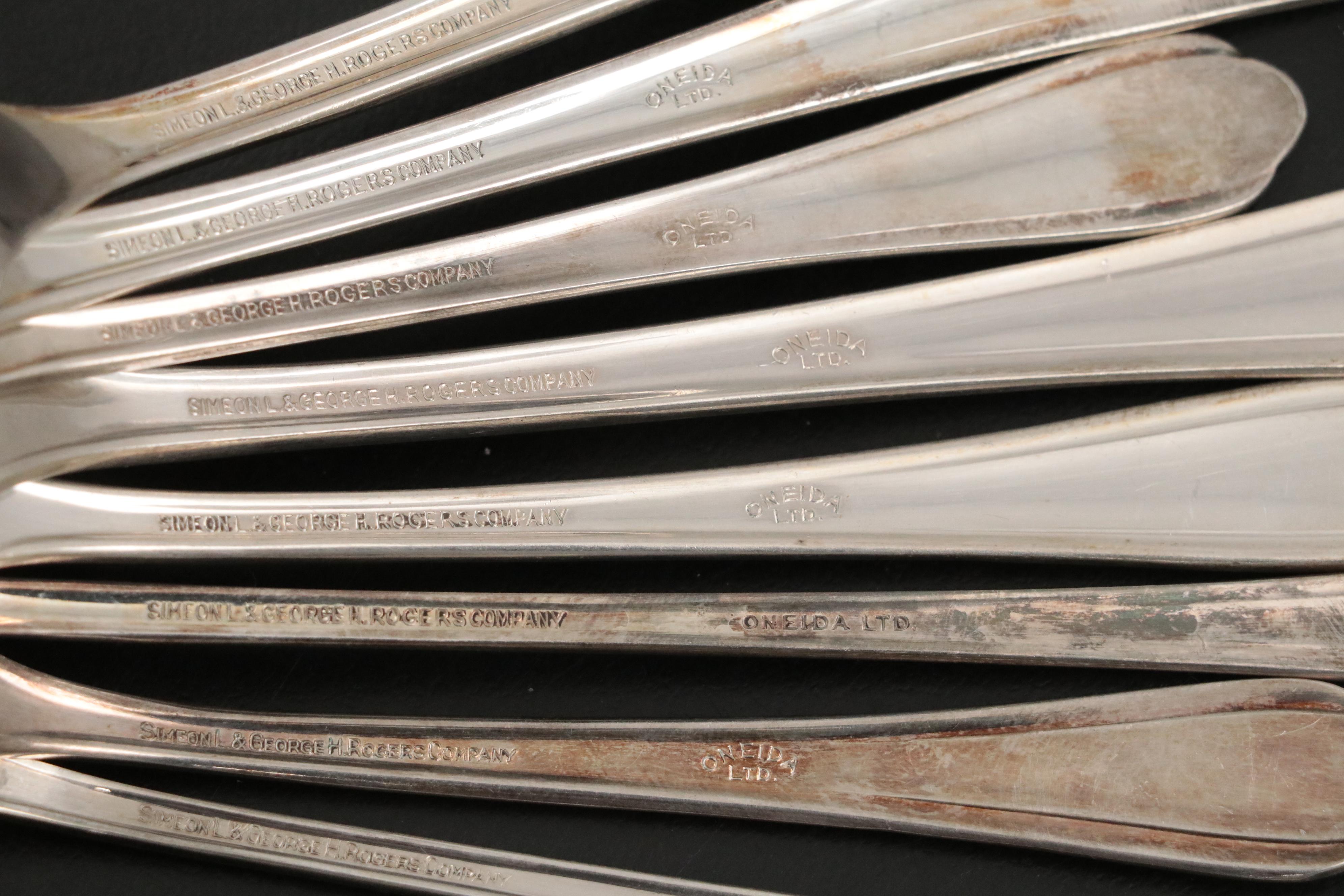 Simeon L. & George H. Rogers Company Silver Plate Dinner Forks and More