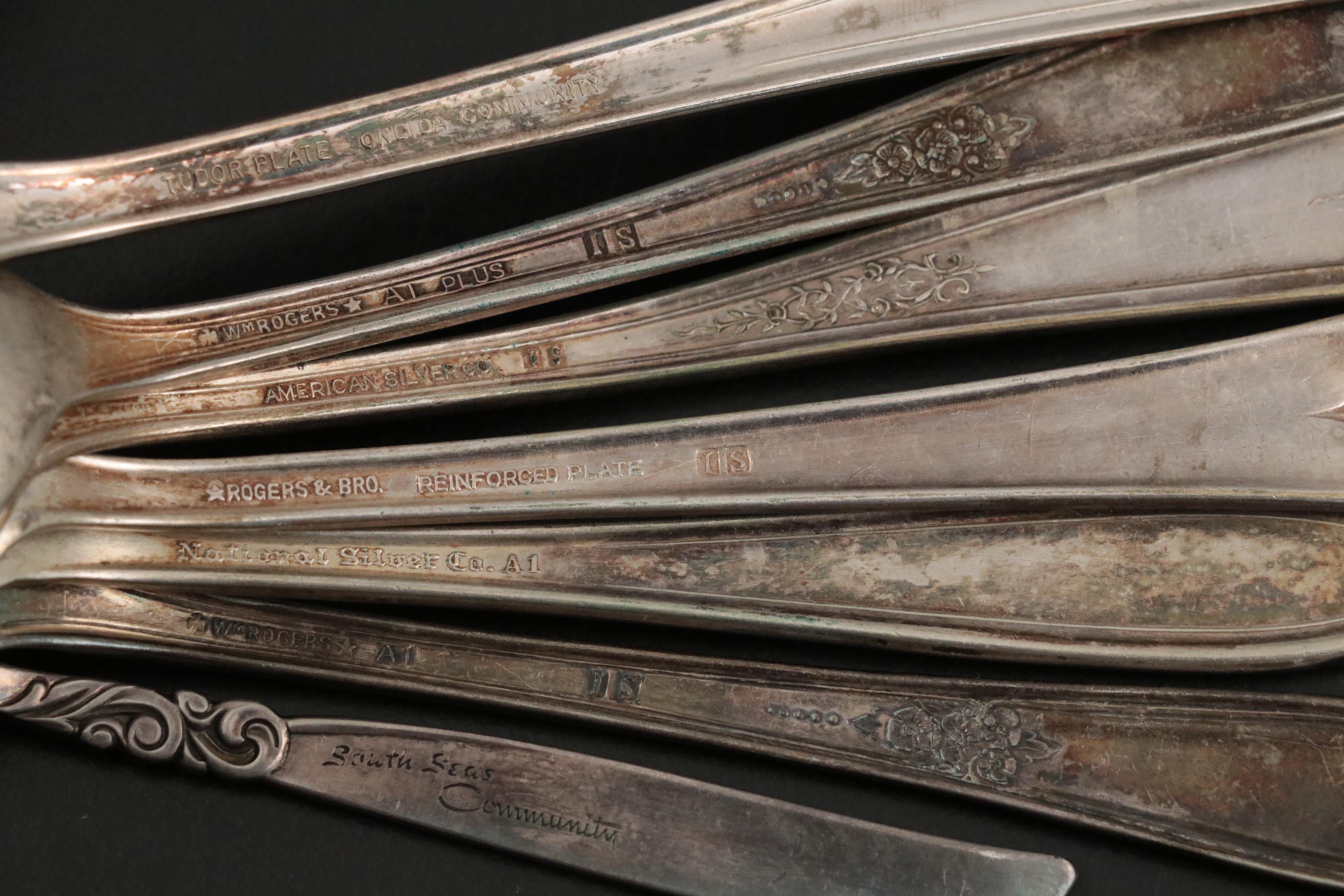 Simeon L. & George H. Rogers Company Silver Plate Dinner Forks and More