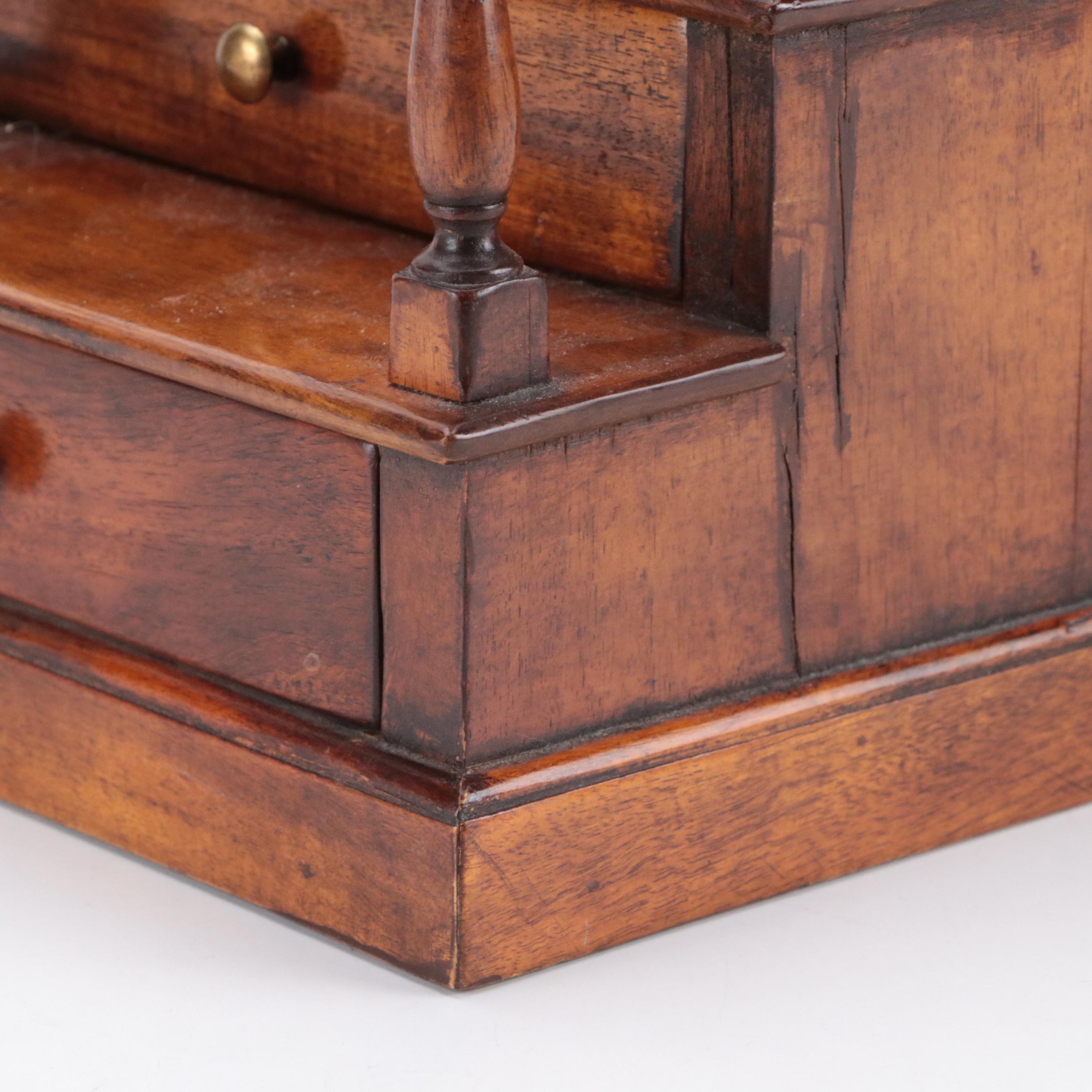 Maitland Smith Style Wood and Brass Miniature Staircase Box