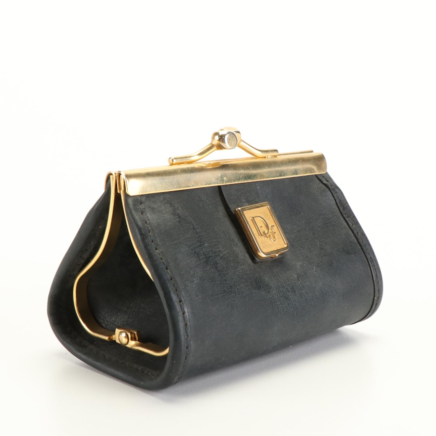 Christian Dior 70s Vintage Coin Purse in Black Leather | EBTH