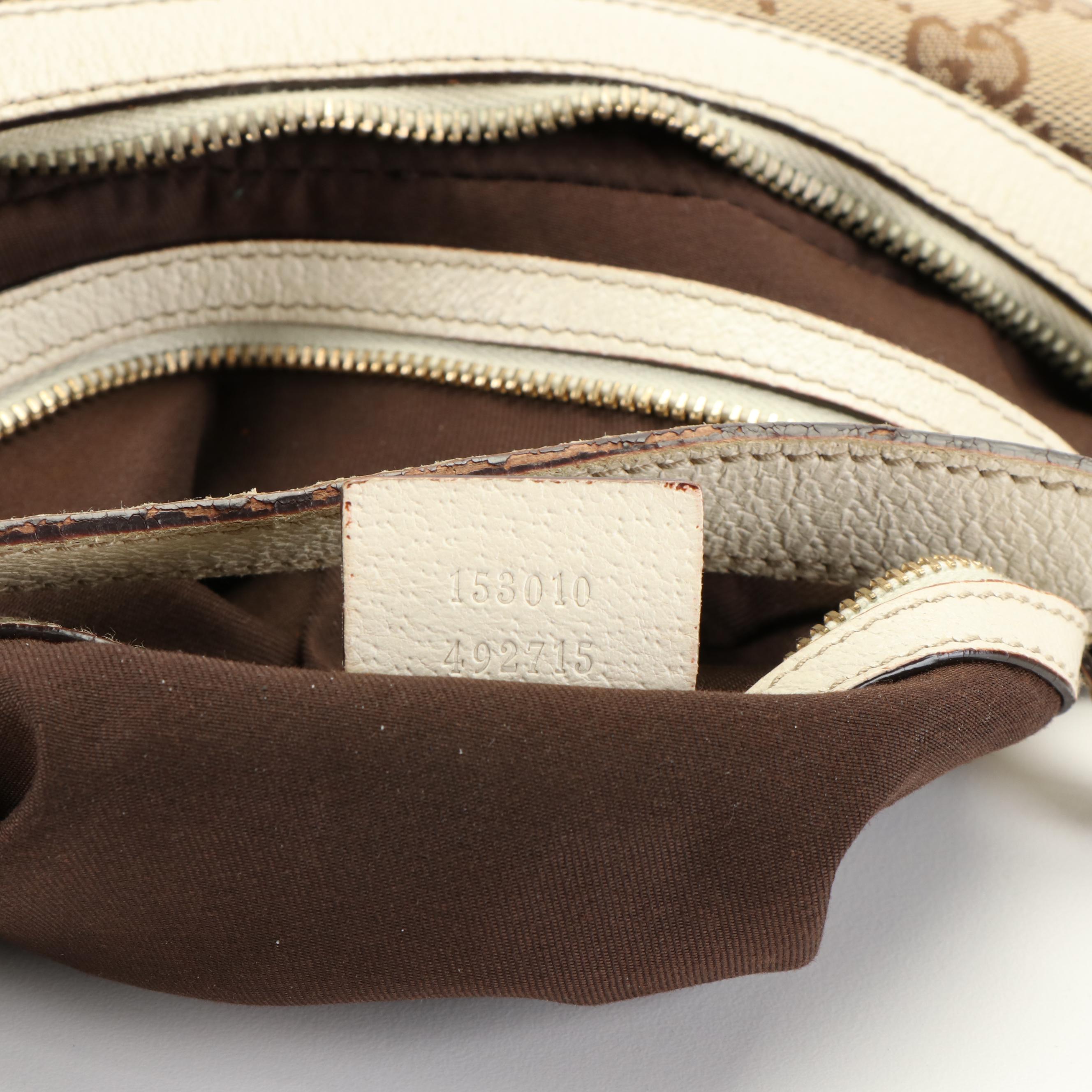 Gucci Charmy Hobo Shoulder Bag in Beige GG Canvas