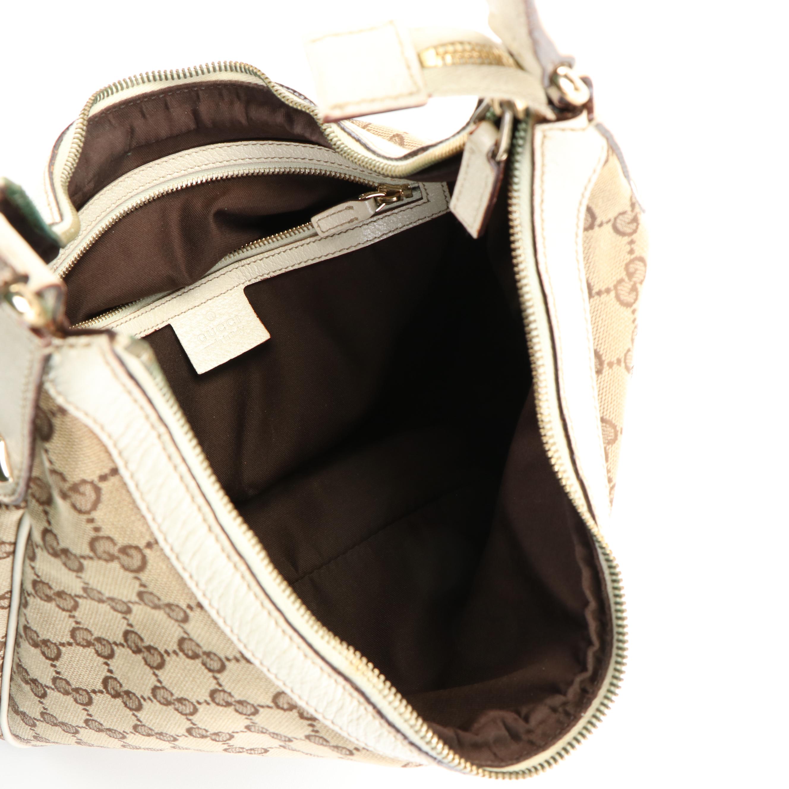Gucci Charmy Hobo Shoulder Bag in Beige GG Canvas