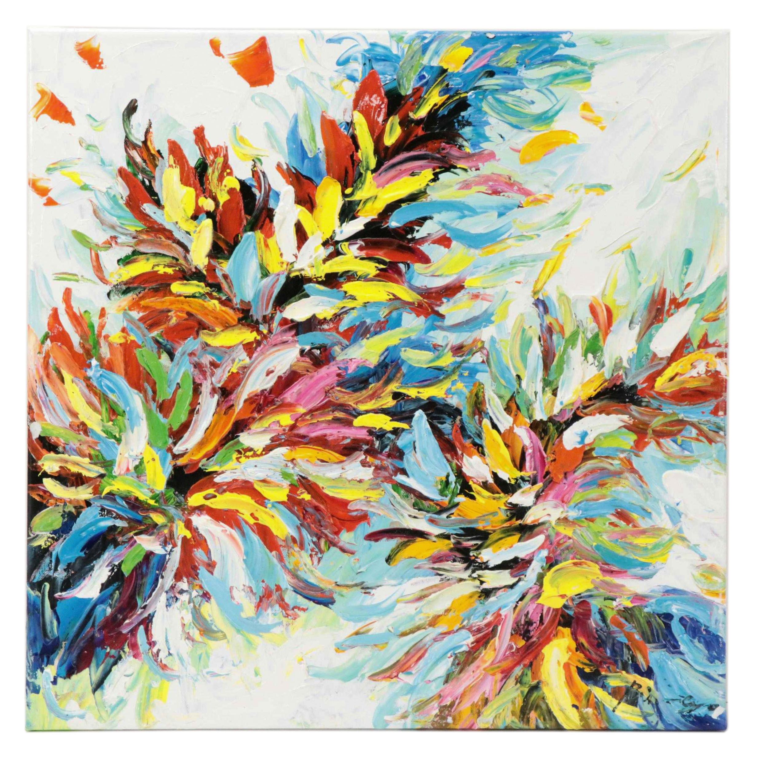 Bing Abstract Acrylic Painting, 21st Century