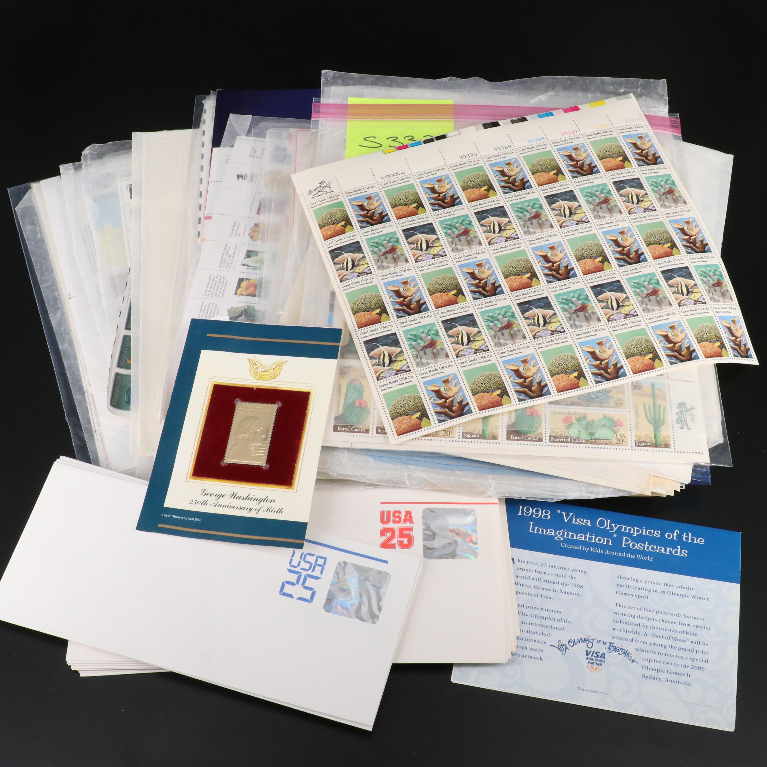 Over 130 U.S. Postage Stamp Sheets