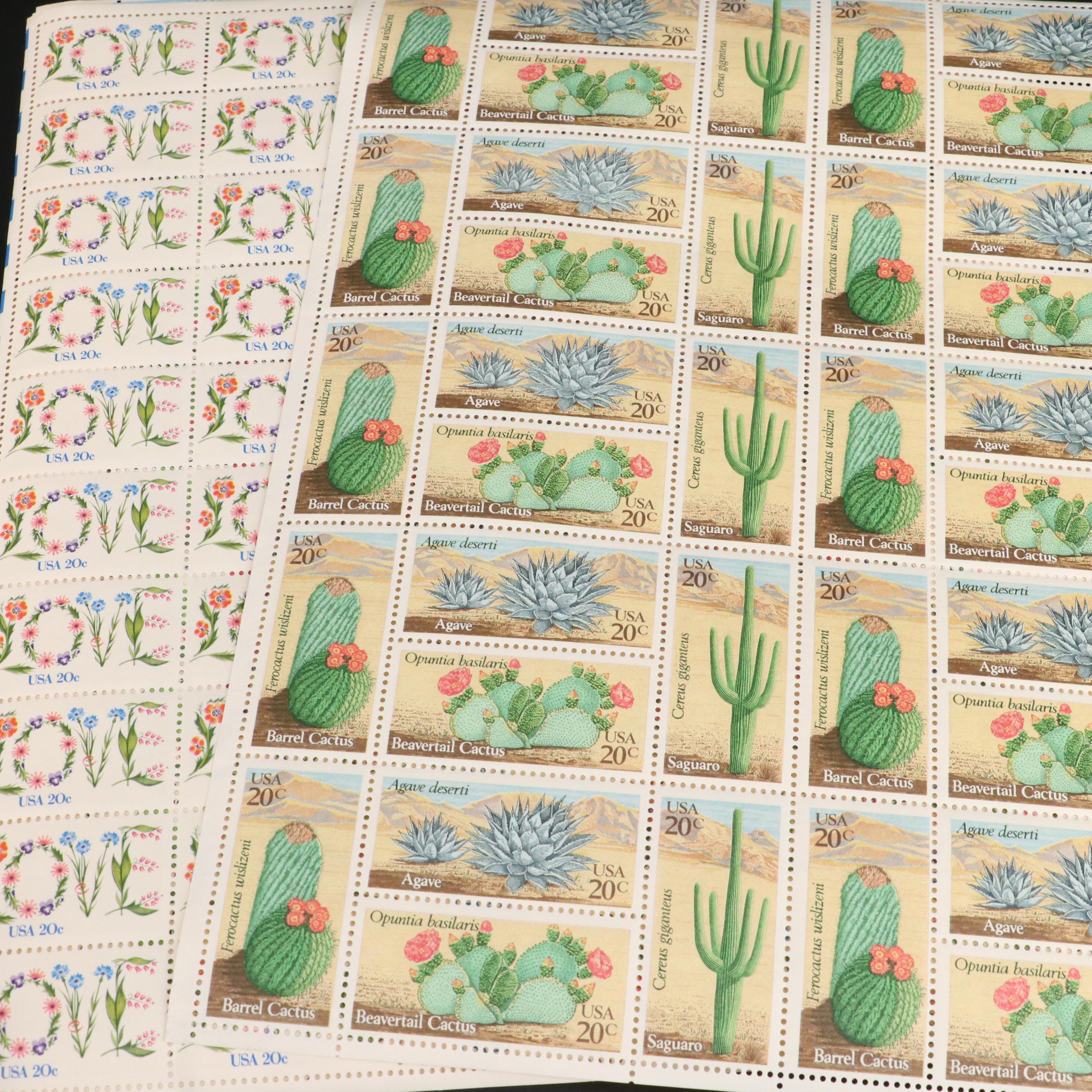 Over 130 U.S. Postage Stamp Sheets