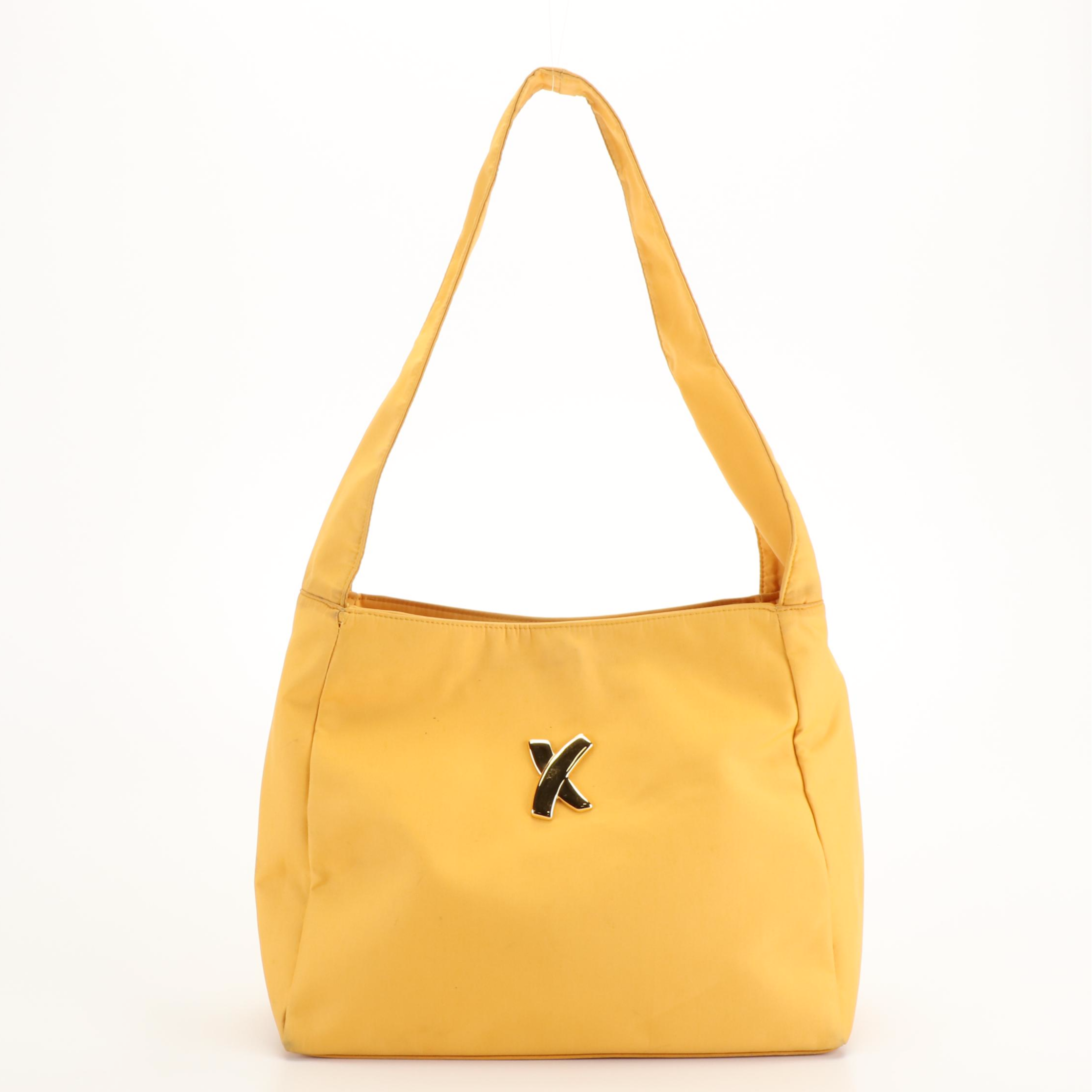 Paloma Picasso Signature X Yellow Nylon Shoulder Bag