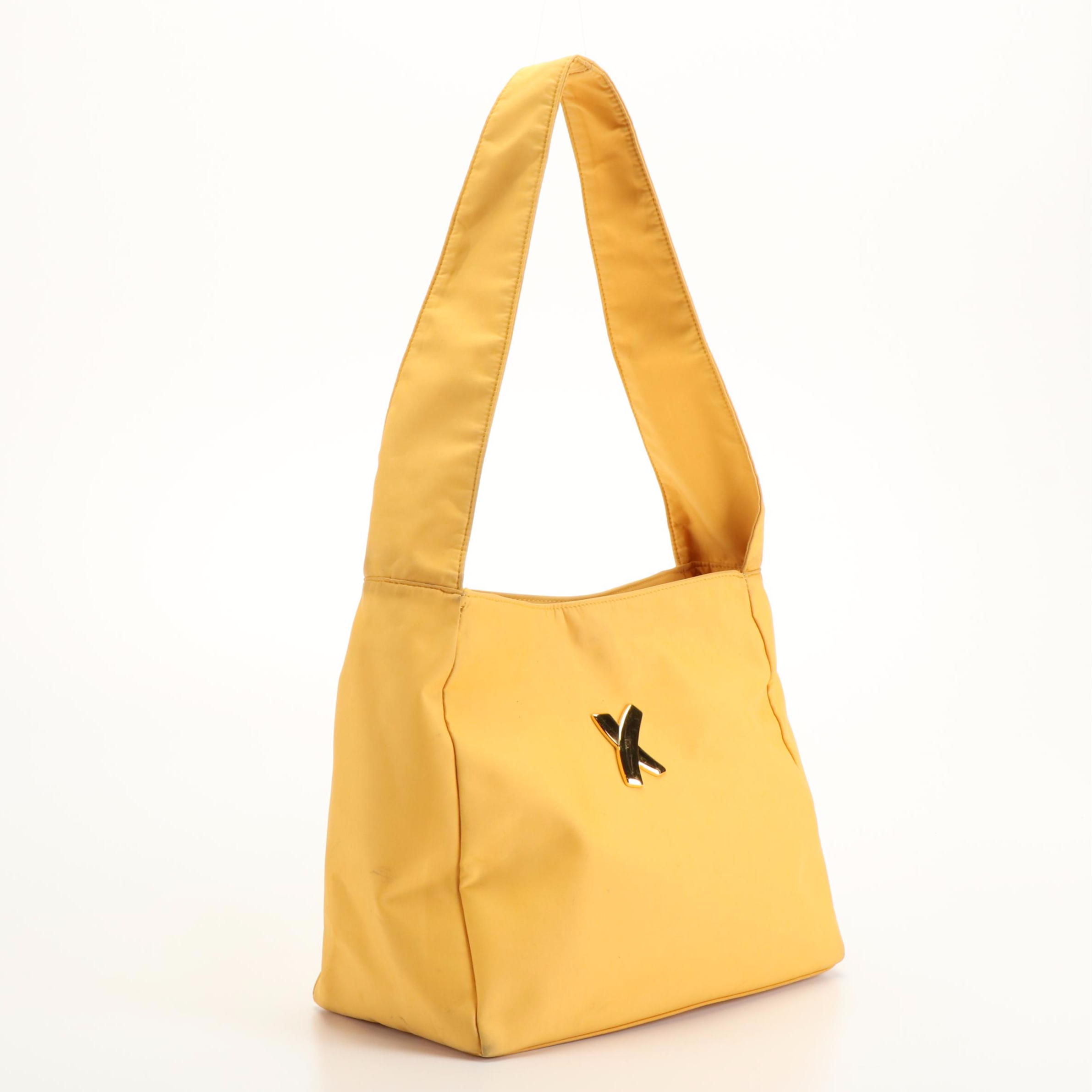 Paloma Picasso Signature X Yellow Nylon Shoulder Bag