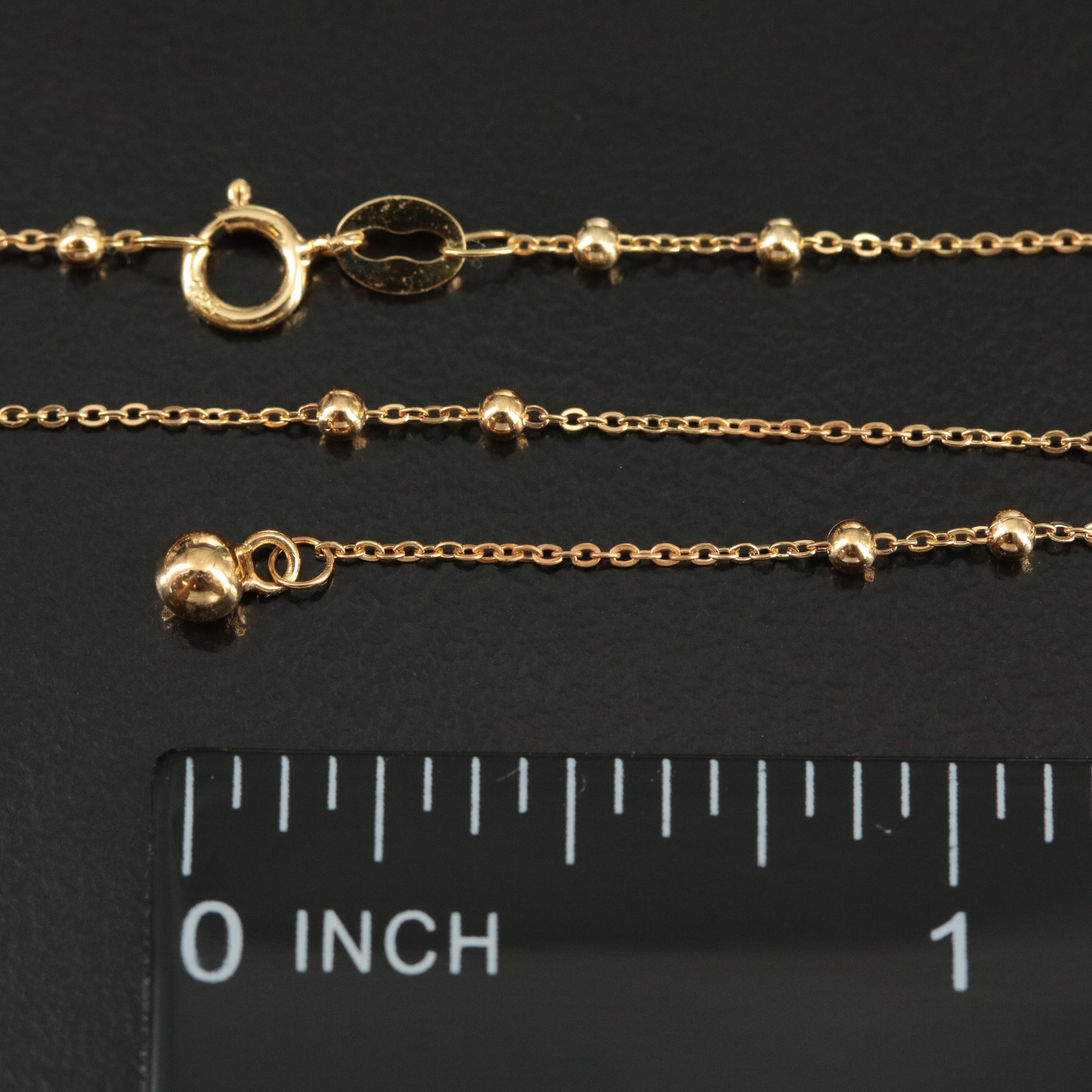 14K Beaded Y Necklace EBTH