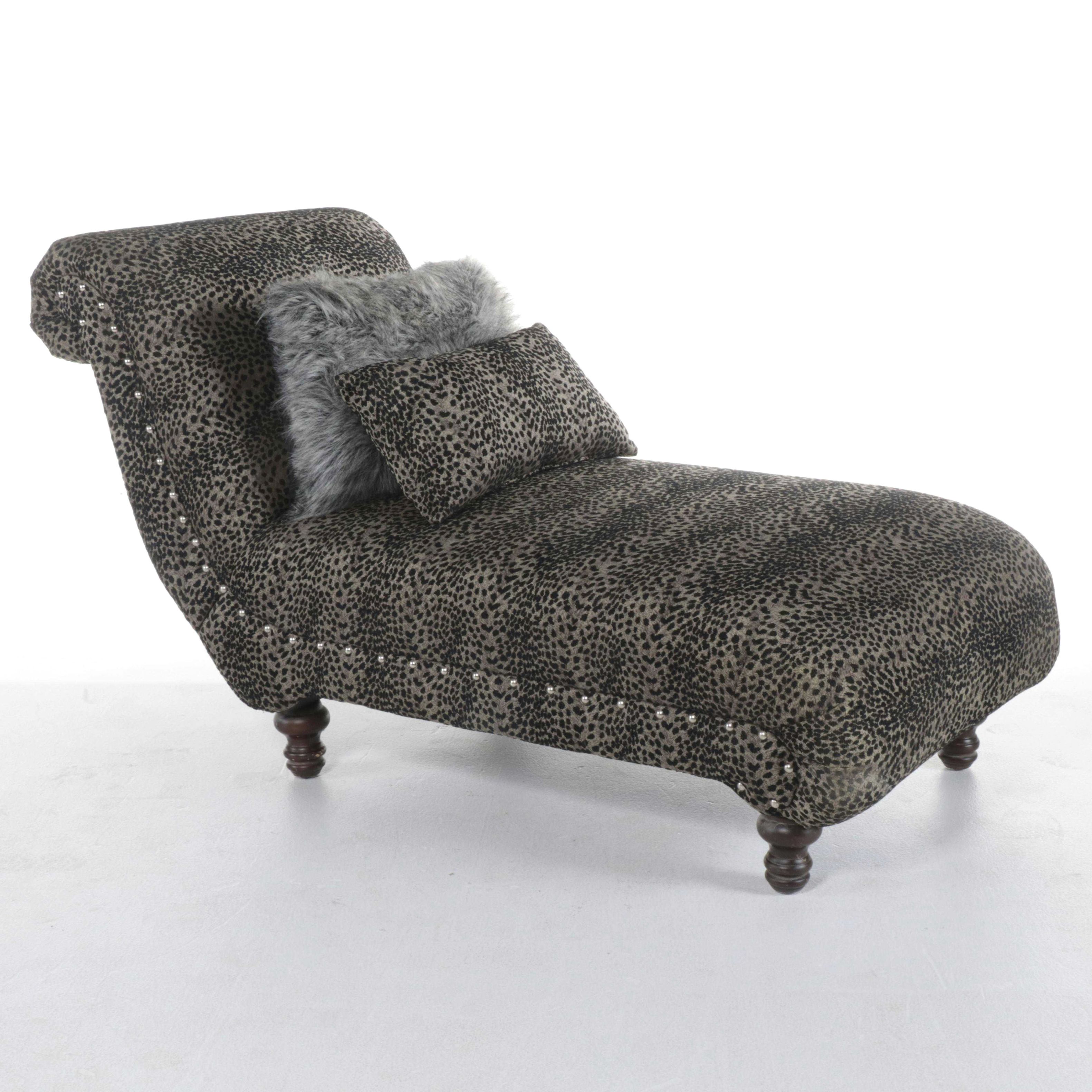 StyleLine Furniture CustomUpholstered Chaise Lounge with Nailheads EBTH