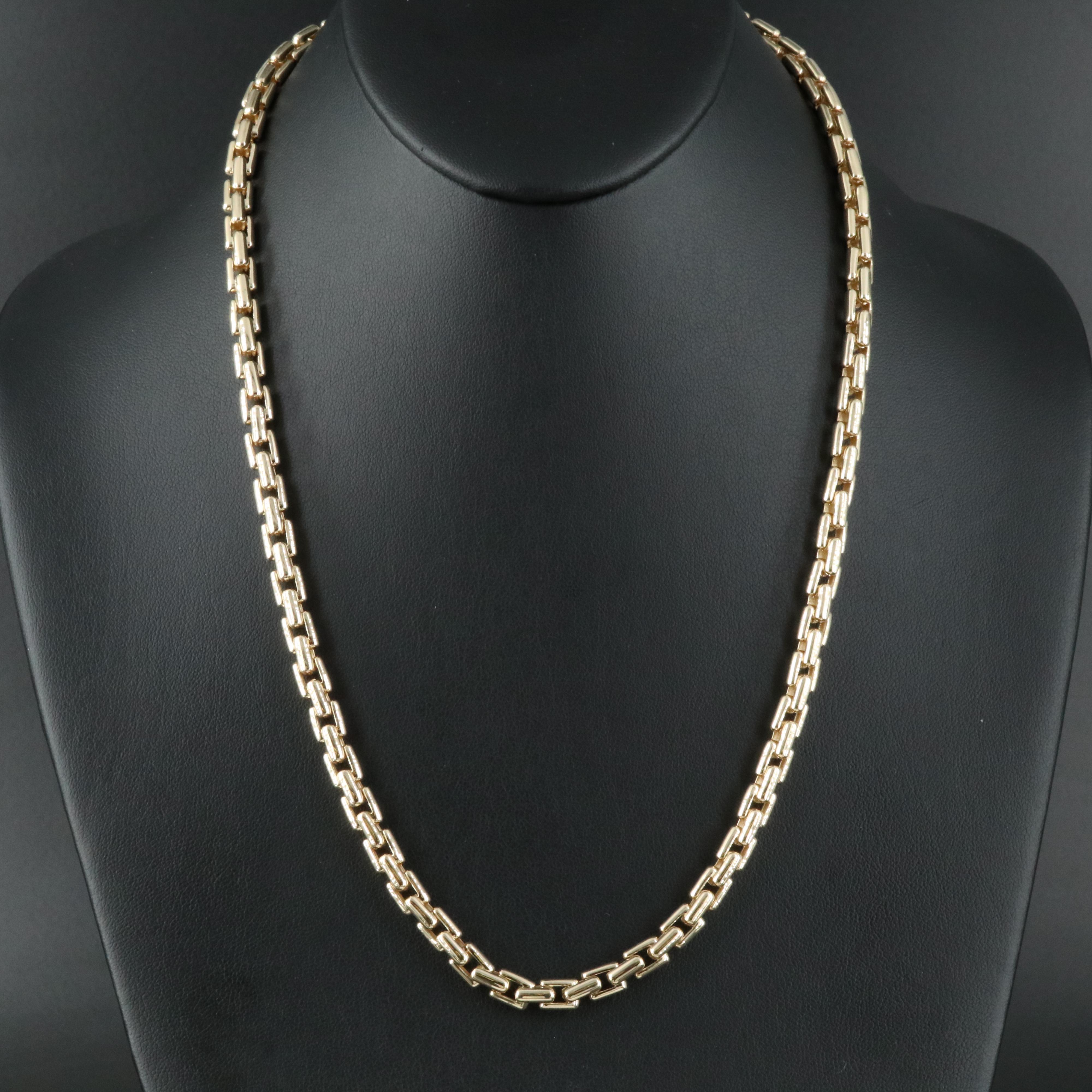14K Square Cable Link Necklace