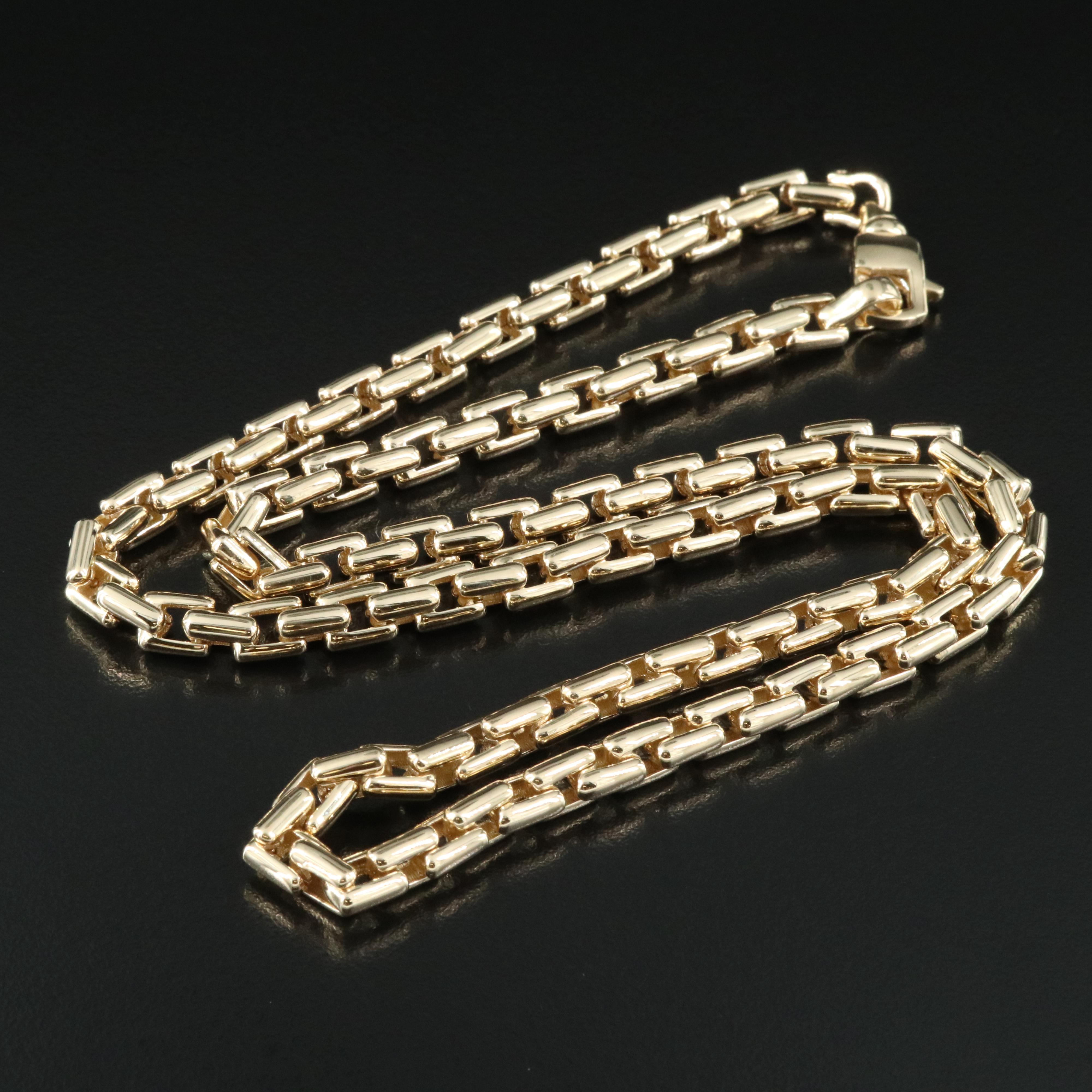 14K Square Cable Link Necklace