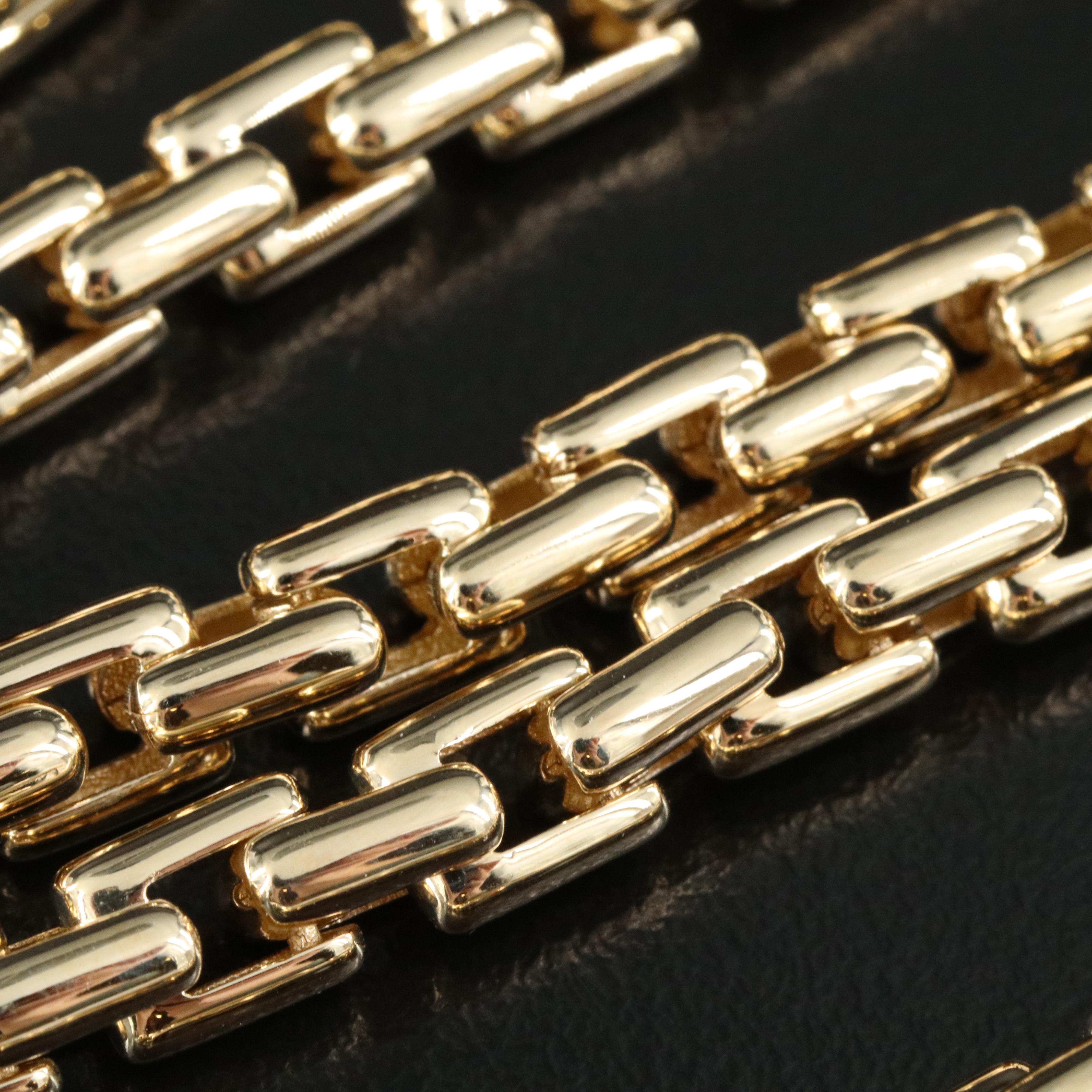 14K Square Cable Link Necklace