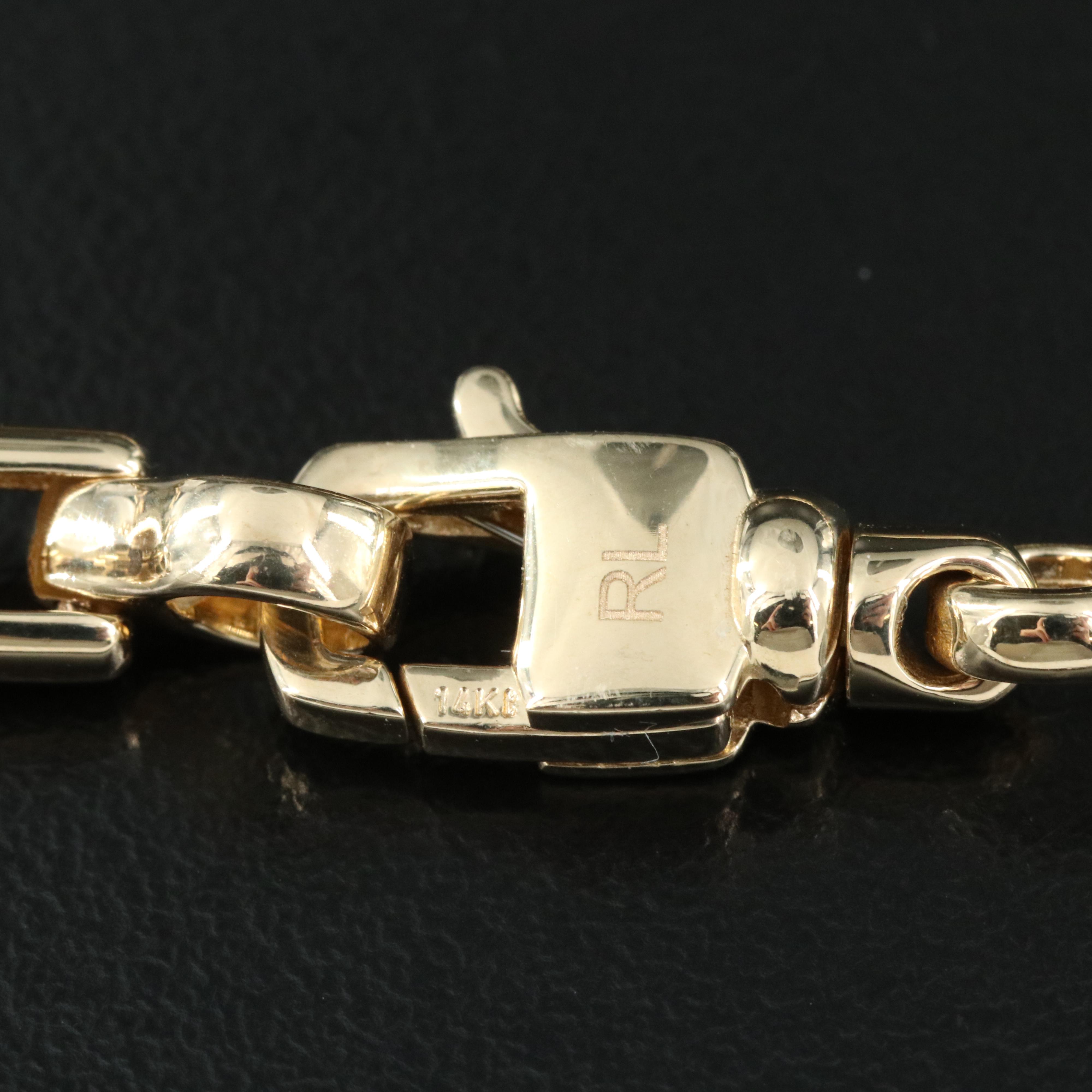 14K Square Cable Link Necklace