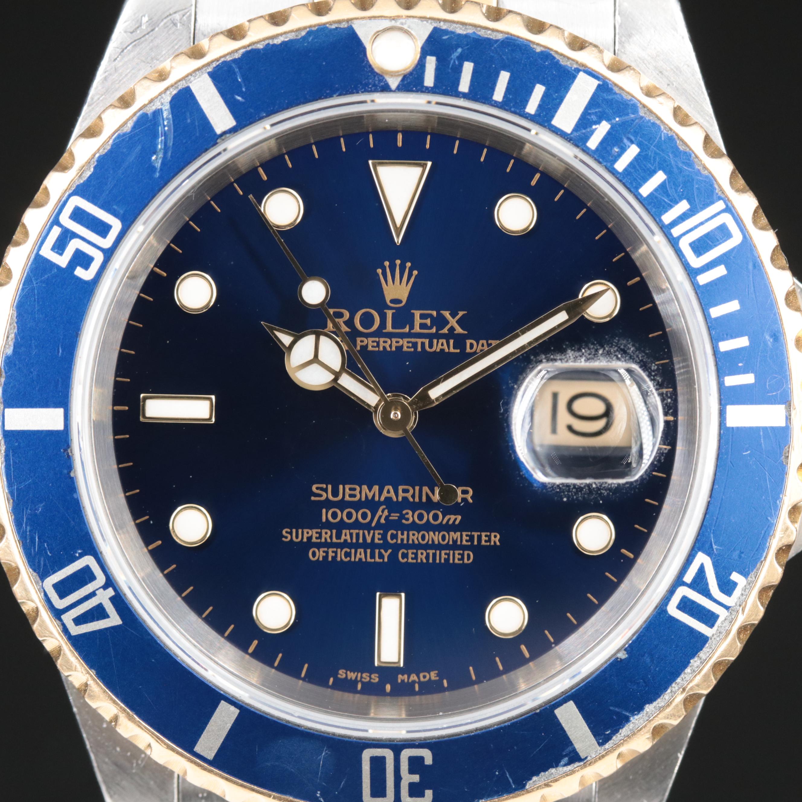 2002 18K and Stainless Steel Rolex Submariner Date Watch