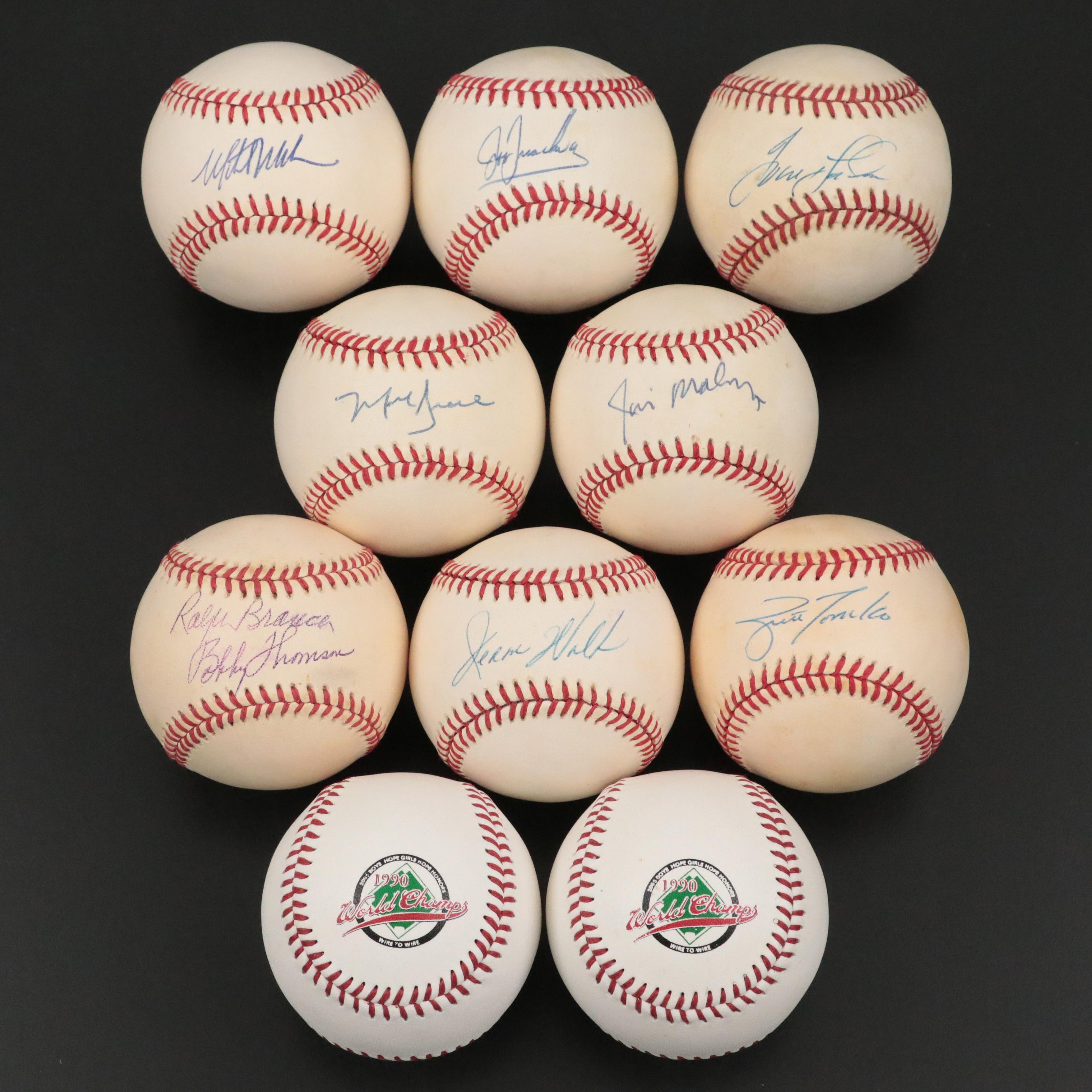 Mark Grace, Jim Maloney, Ralph Branca and More Signed Rawlings Baseballs