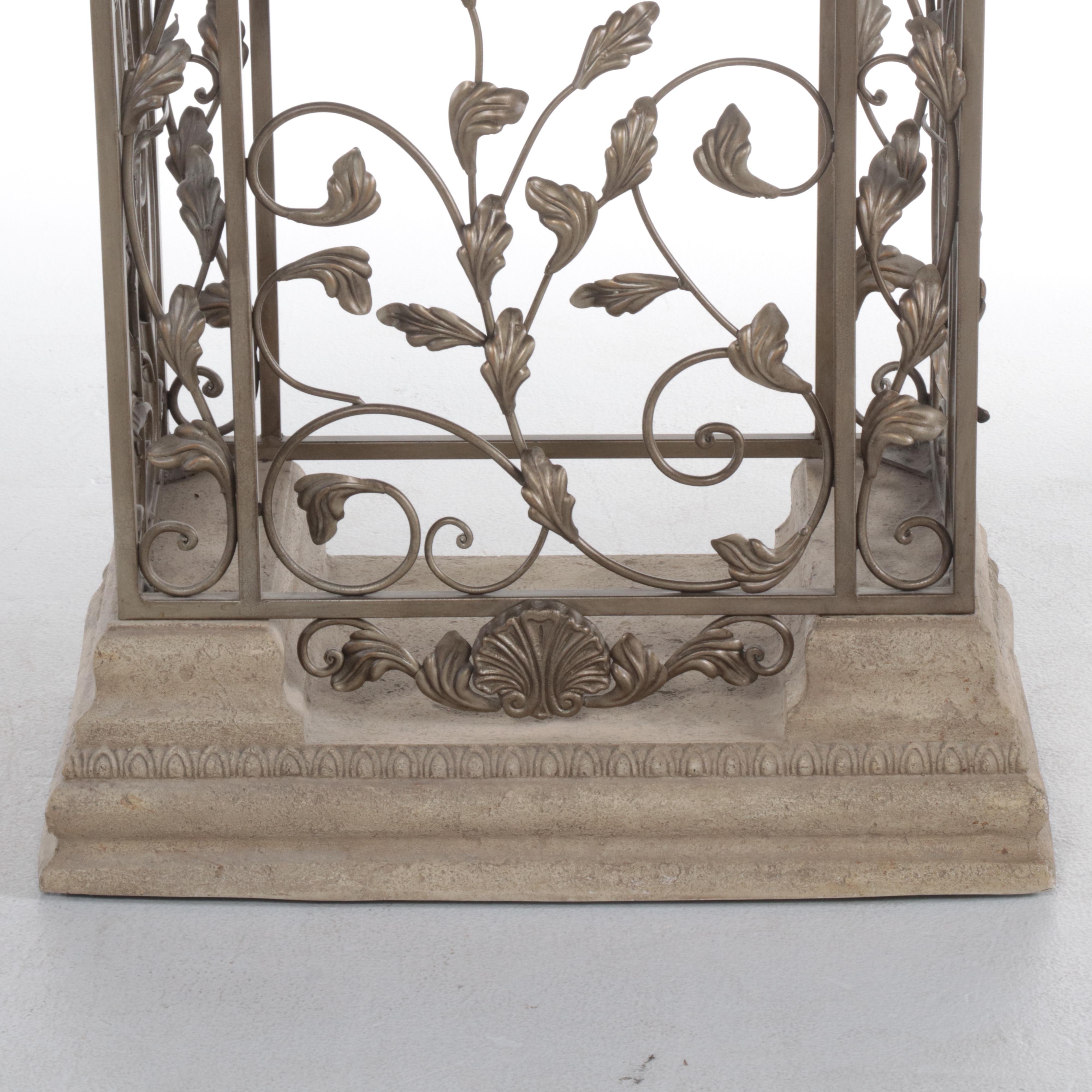 Howard Miller "Trevisso" Platinum-Finished Metal & Cast Stone Grandfather Clock