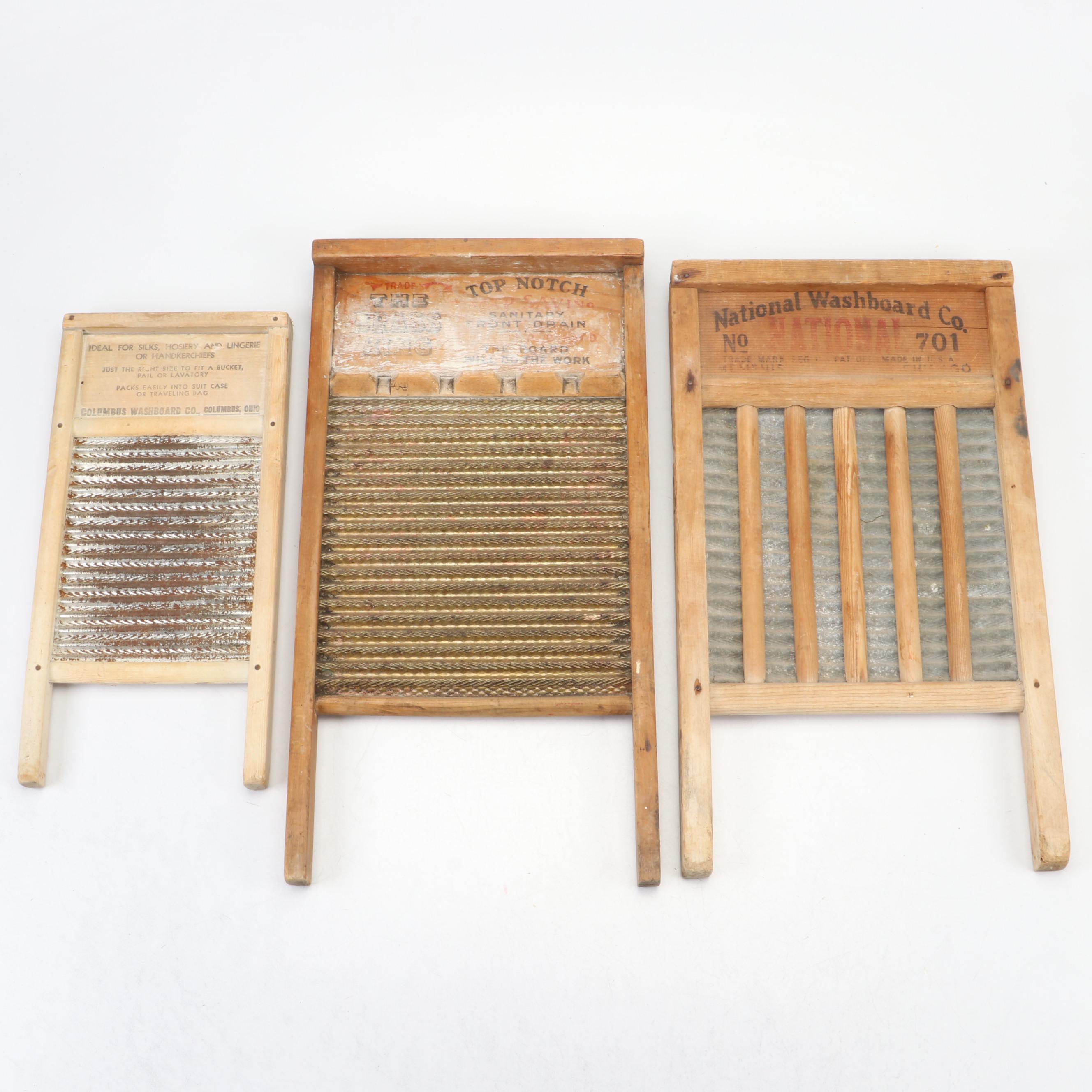 National Washboard and Columbus Washboard Co. Wooden Washboards