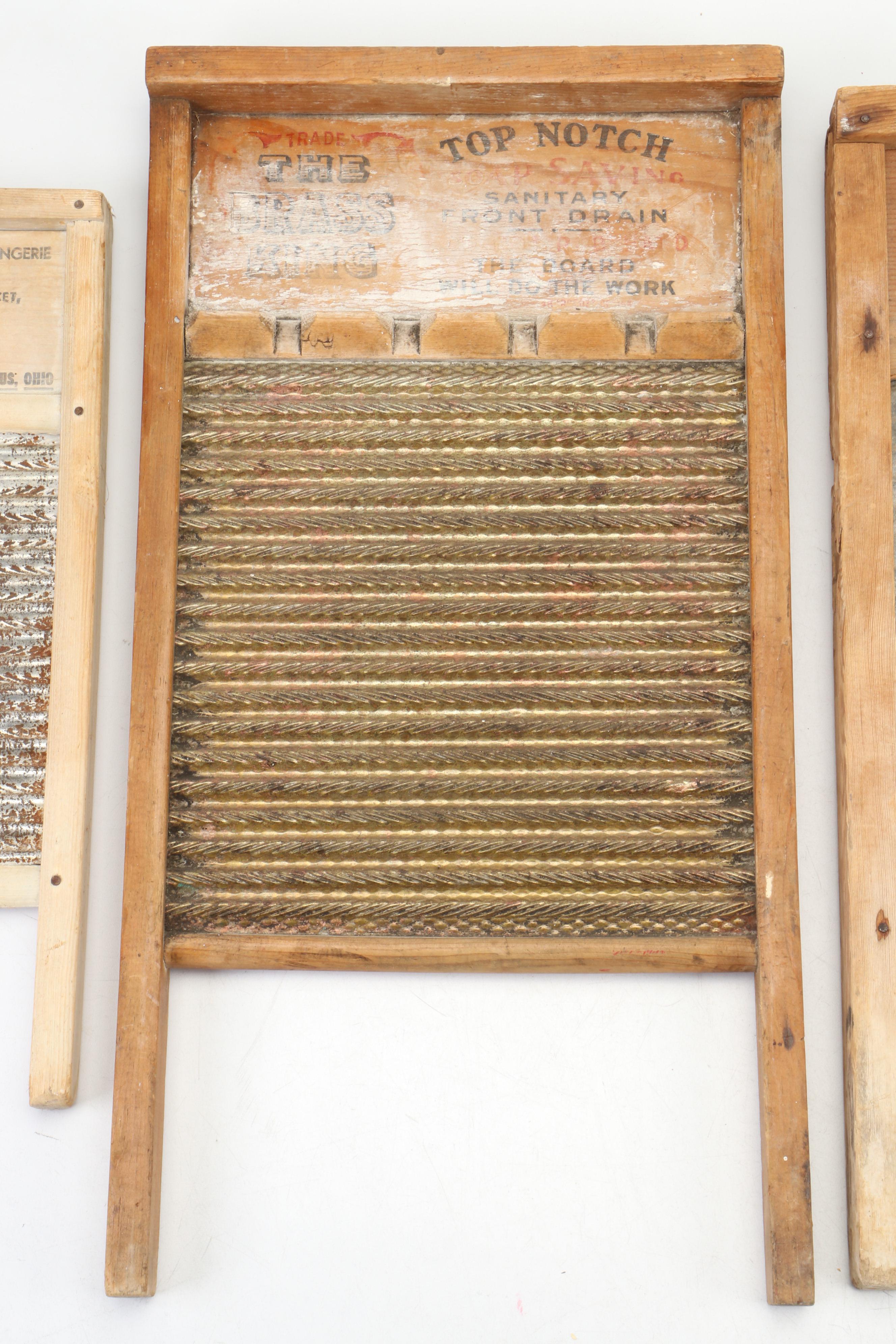 National Washboard and Columbus Washboard Co. Wooden Washboards